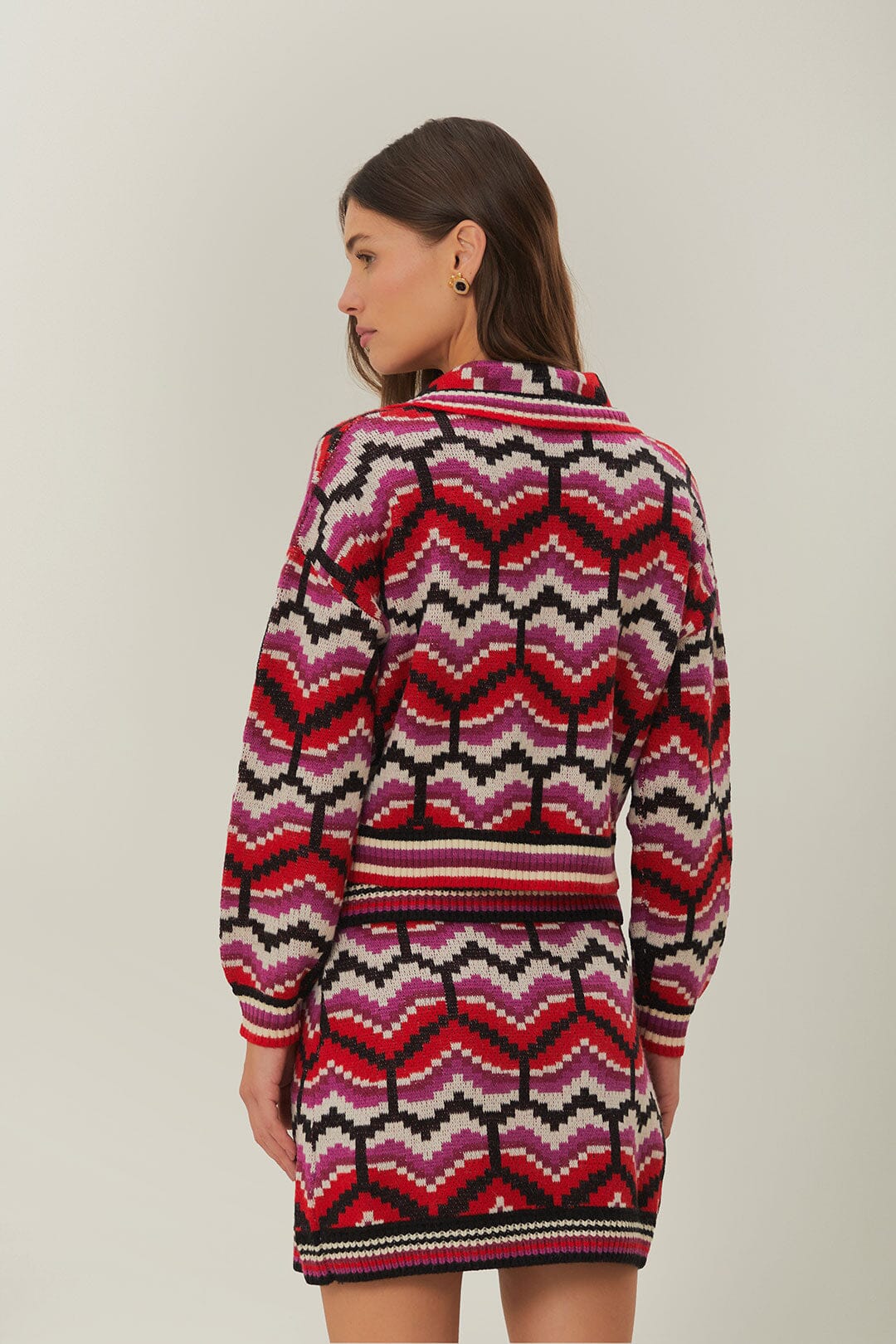 Multicolor Ombre Hearts Knit Skirt - Image 4