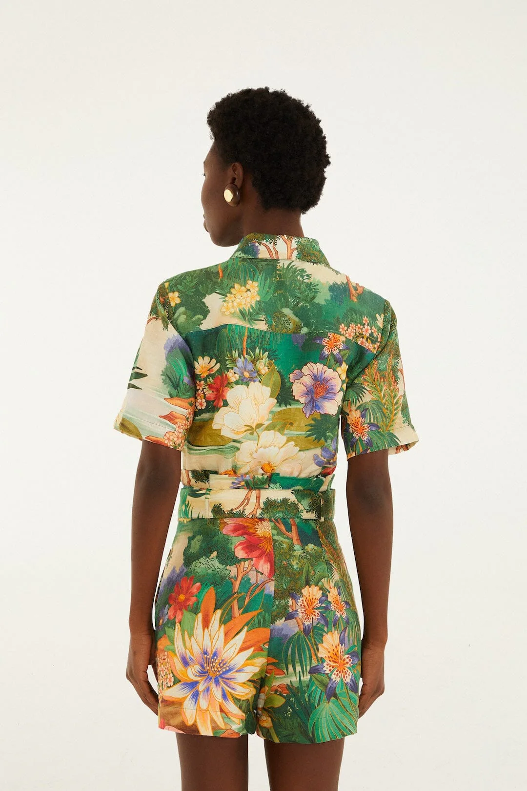 Multicolor Oriental Garden Lenzing™ Ecovero™ Euroflax™ Romper - Image 3