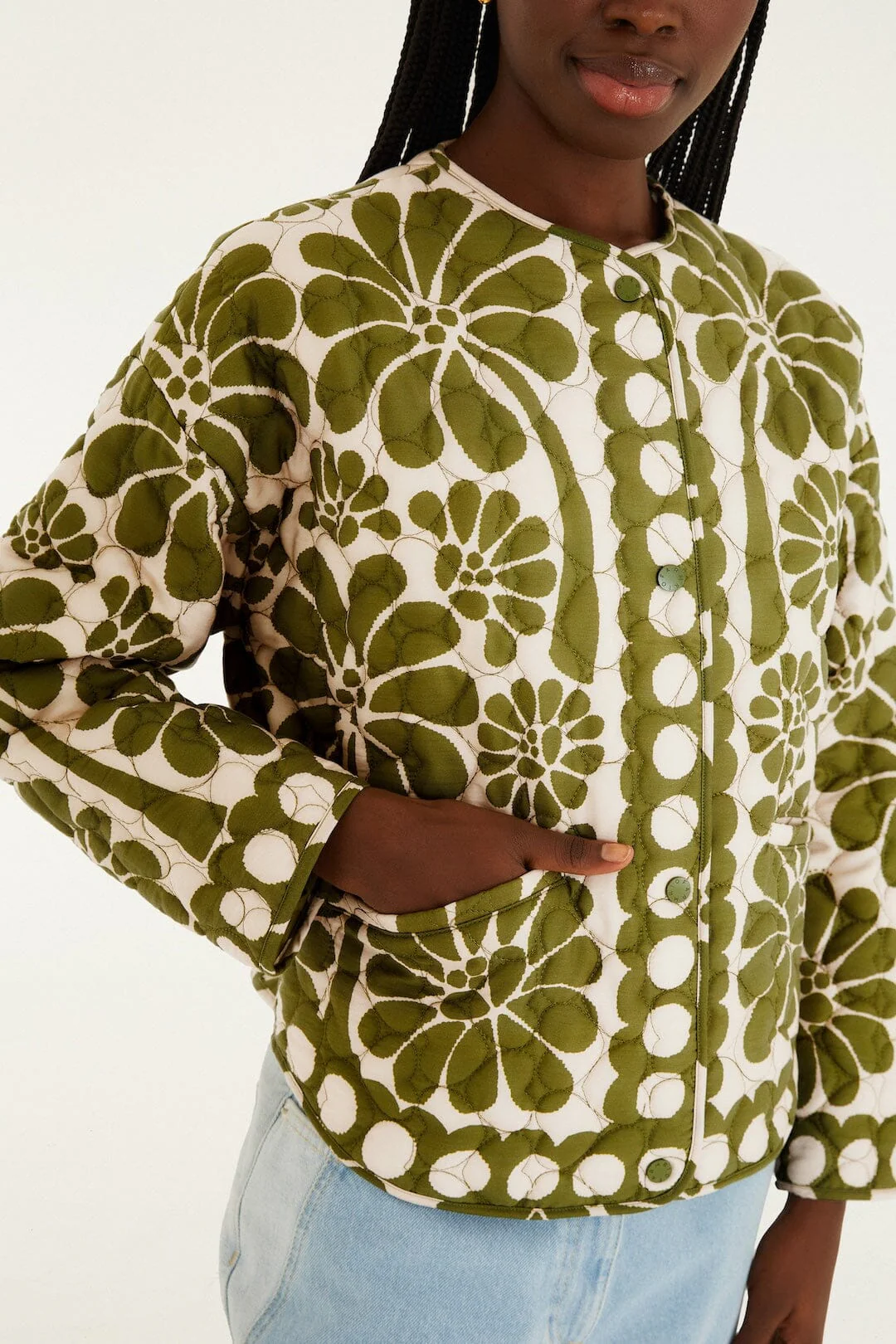 Green Palermo Pockets Quilted Jacket - Image 2
