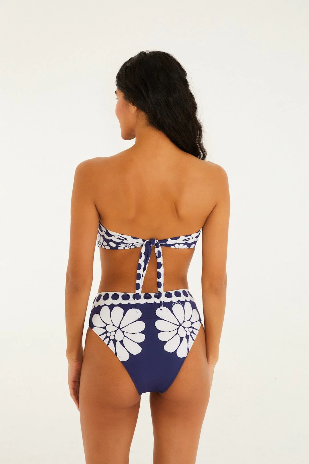 Blue Palermo High Waist Full Bikini Bottom - Image 3