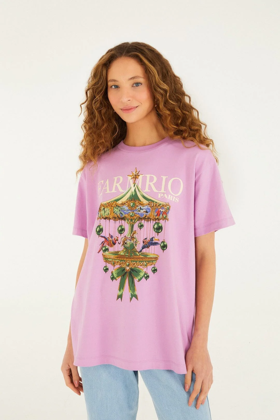 Lilac Paris Carousel Organic Cotton T-Shirt - Image 4
