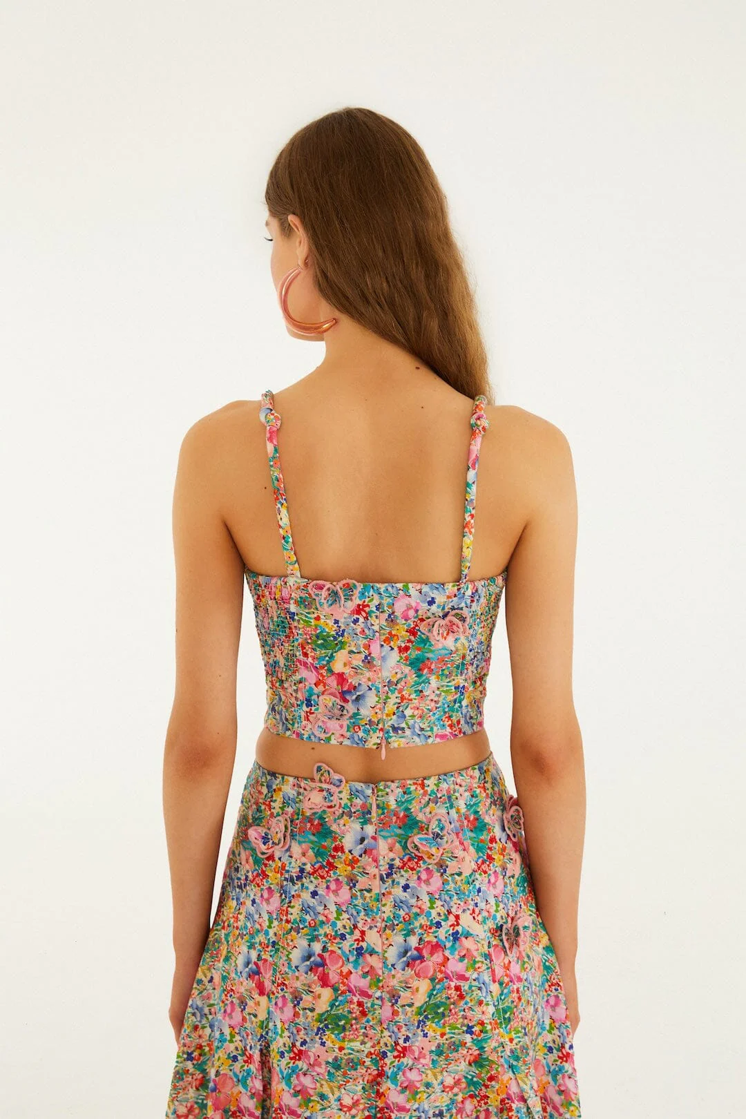 Off-White Peasant Floral Butterflies Euroflax™ Premium Linen Top - Image 3