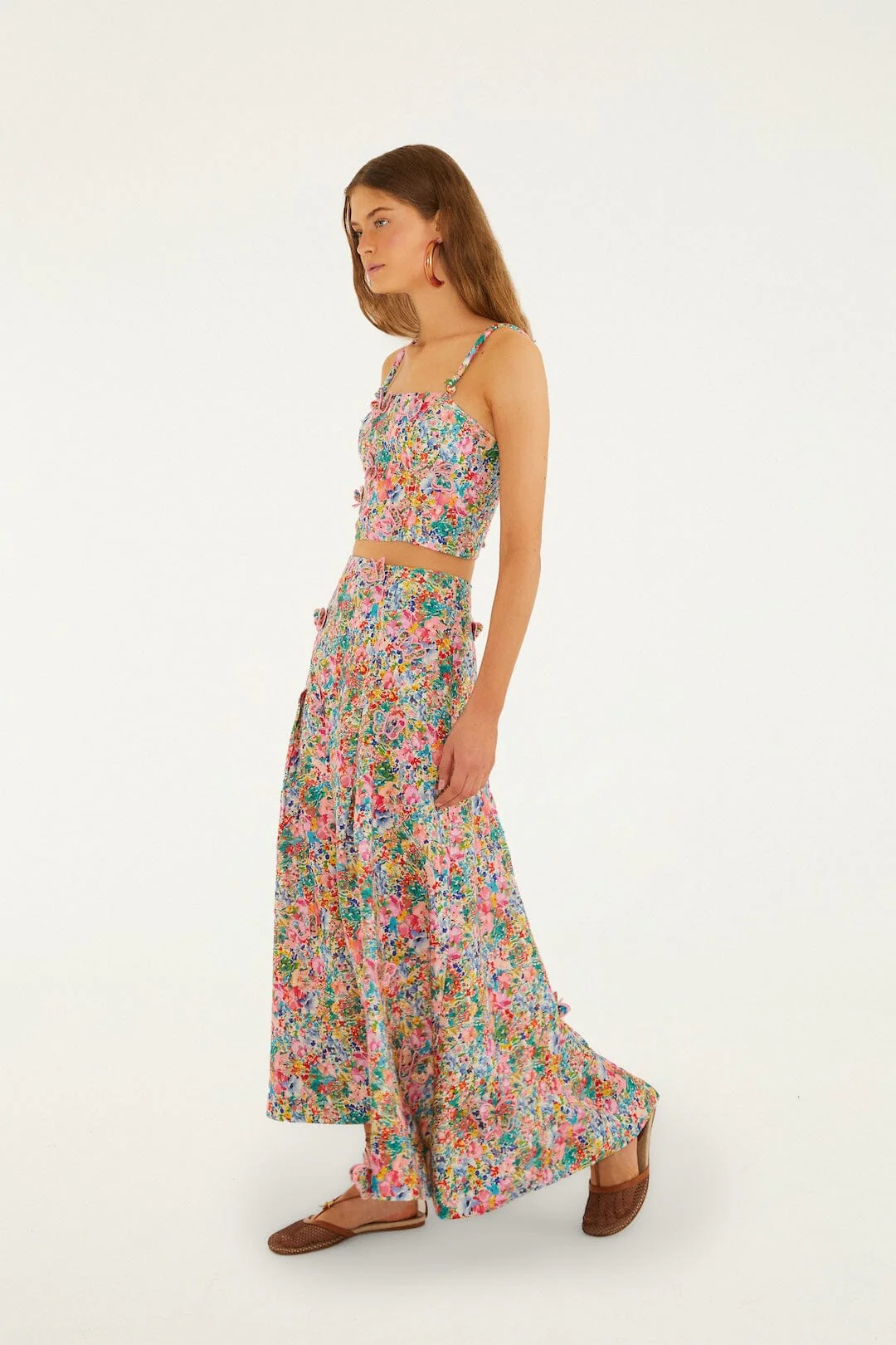 Off-White Peasant Floral Butterflies Euroflax™ Premium Linen Top - Image 4