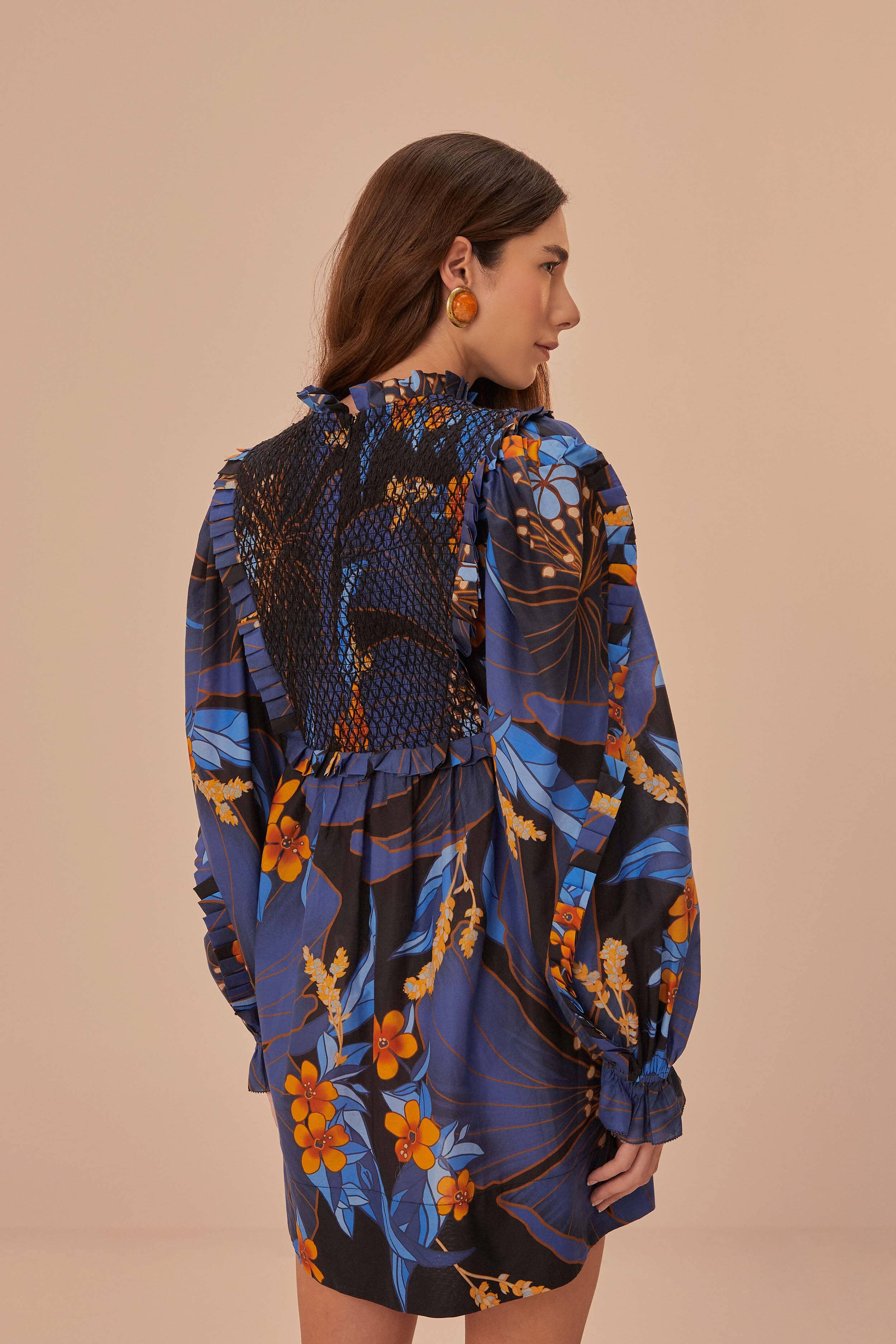 Black Pietra Floral Mini Dress - Image 5