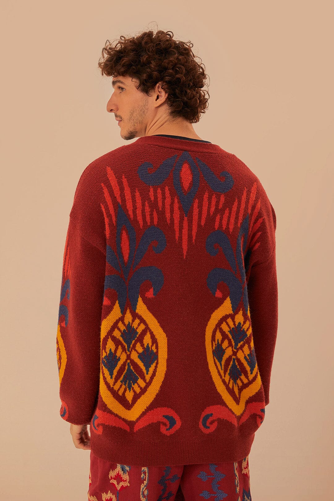 Red Pineapple Knit Cardigan - Image 6