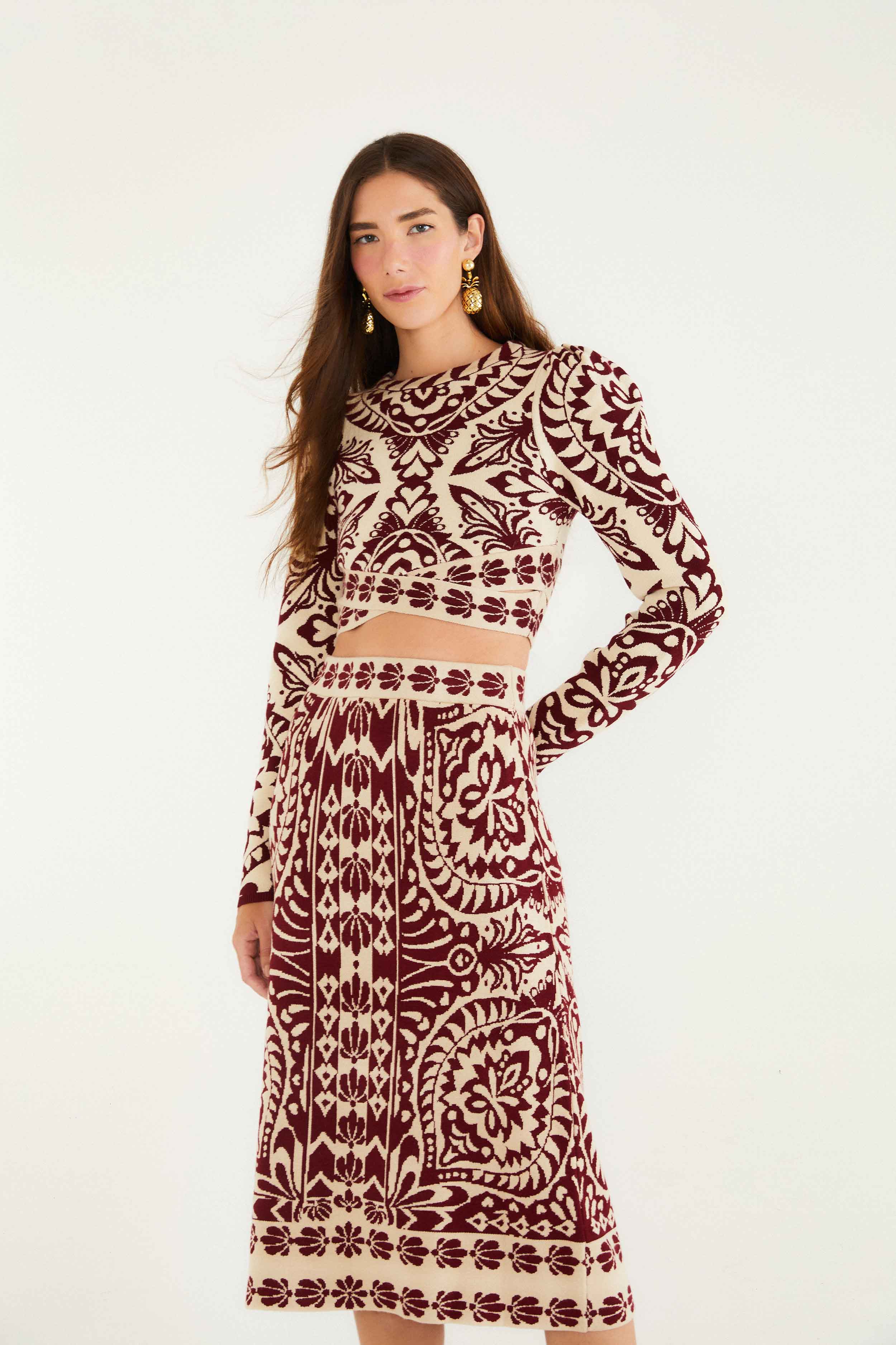 Pineapple Love Knit Midi Skirt - Image 3