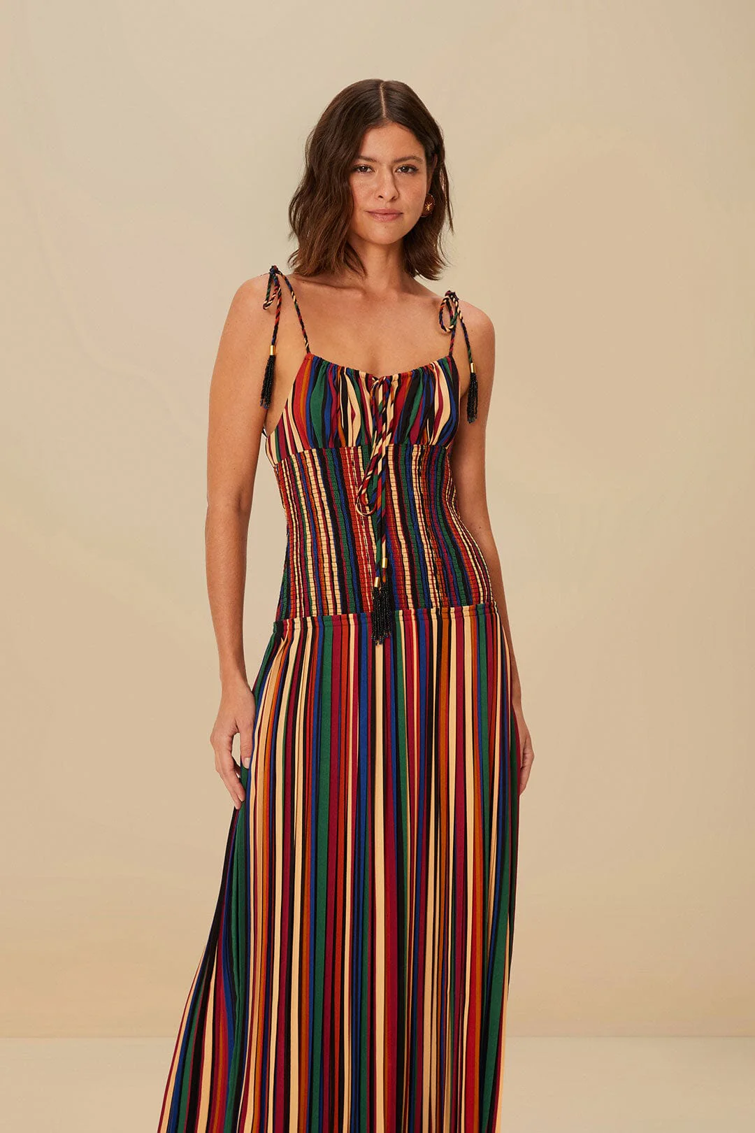 Multicolor Pipa Stripes Midi Dress - Image 2