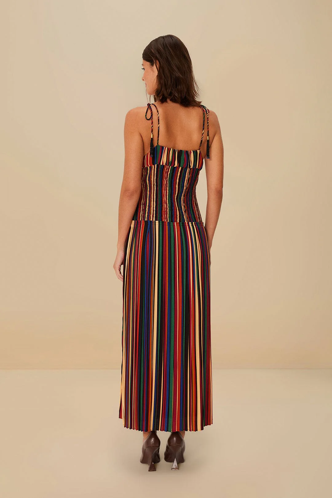 Multicolor Pipa Stripes Midi Dress - Image 4