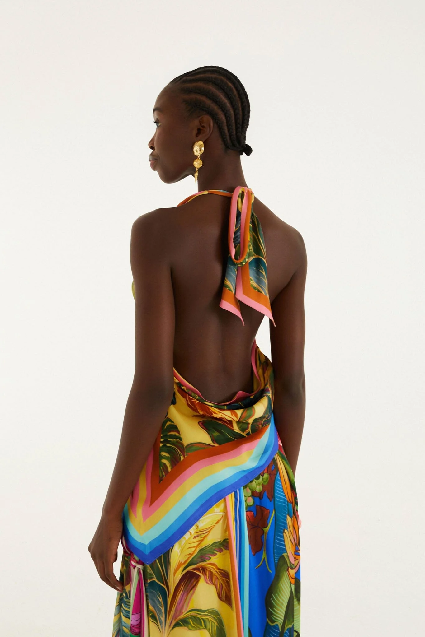 Multicolor Rainbow Summer Scarf Lenzing Ecovero Viscose Blouse - Image 4