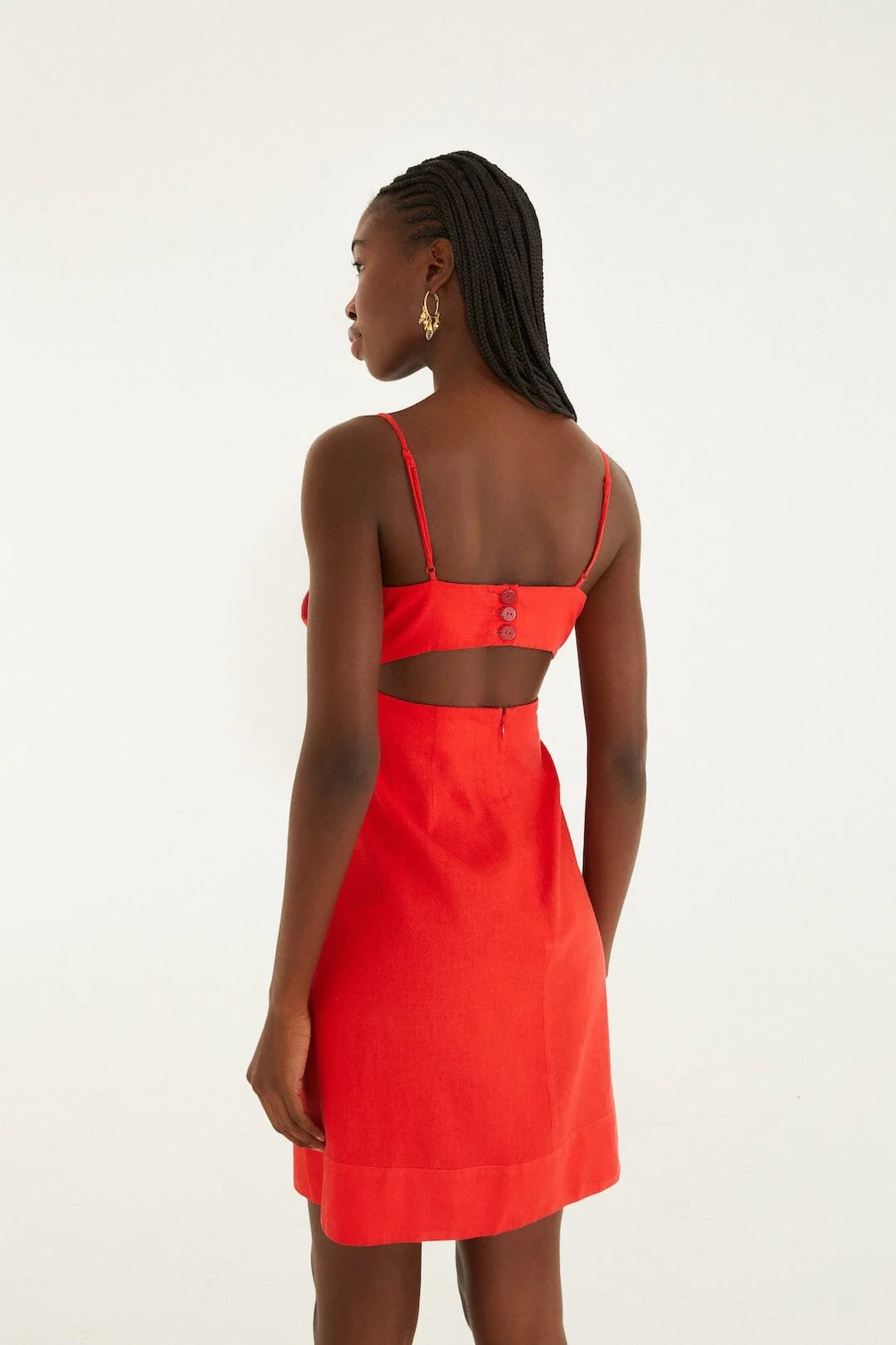 Red 3d Flower Lenzing™ Ecovero™ Euroflax™ Mini Dress - Image 3