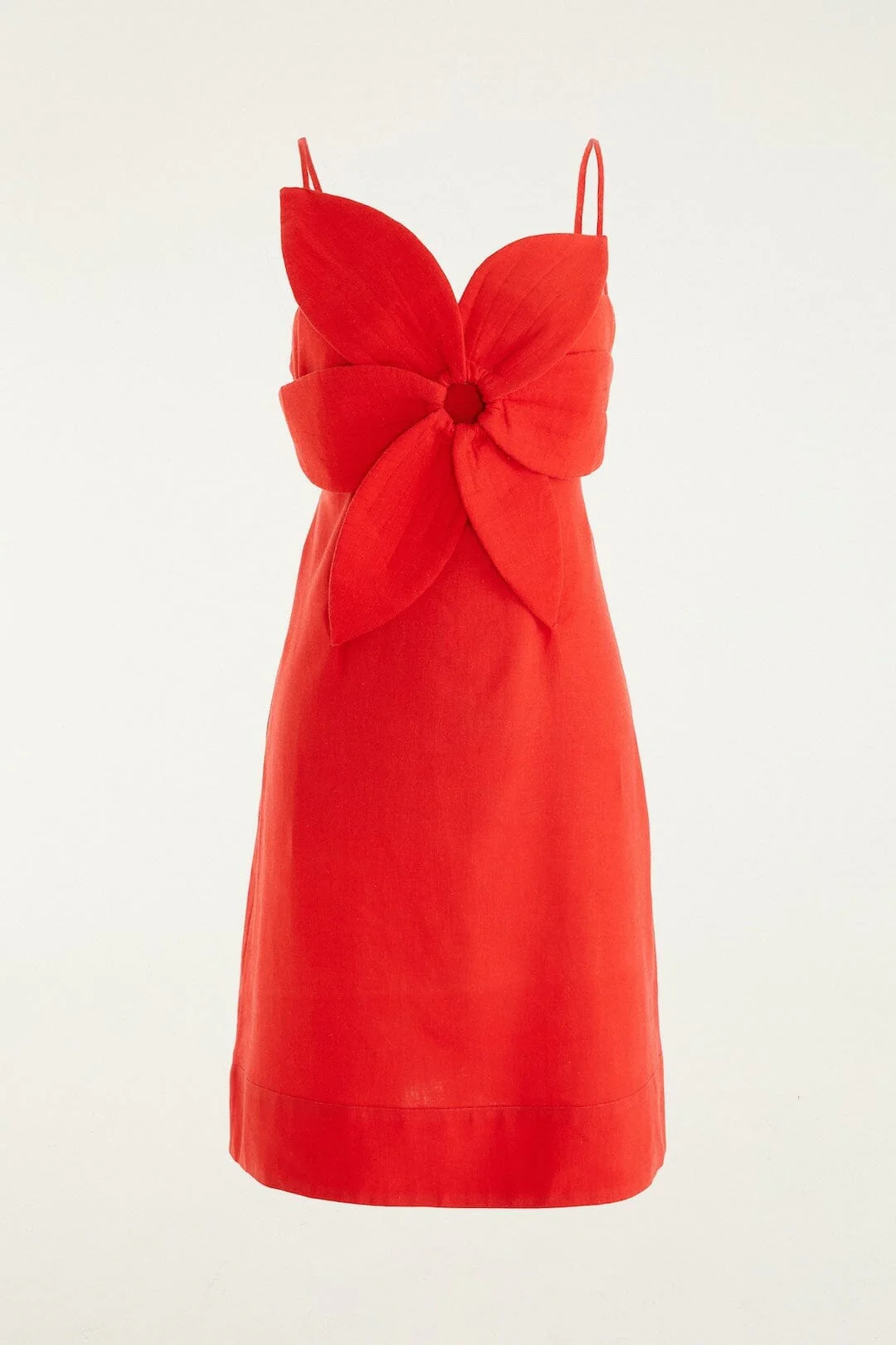 Red 3d Flower Lenzing™ Ecovero™ Euroflax™ Mini Dress - Image 4