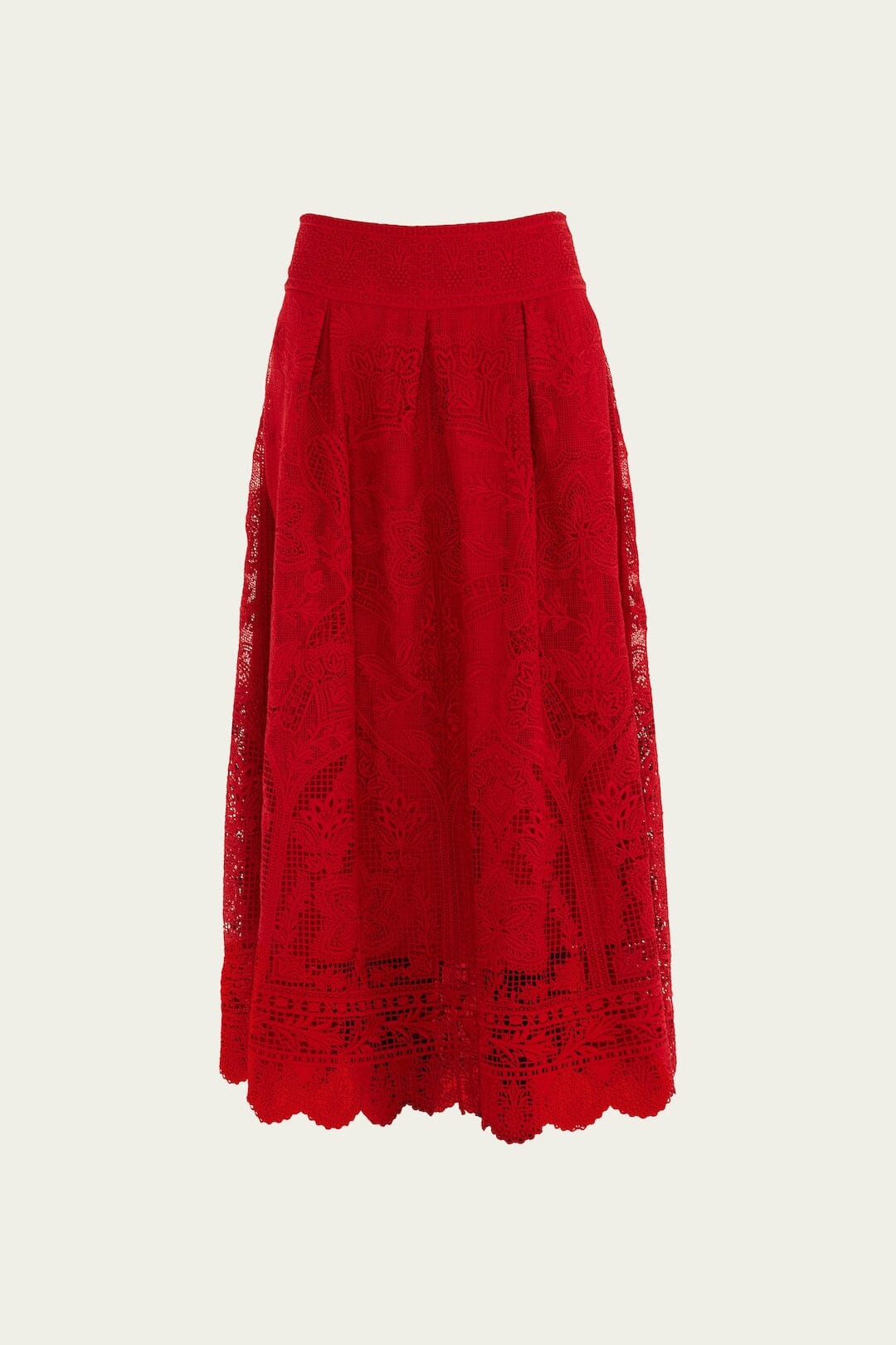 Red Guipure Boho Garden Skirt - Image 4