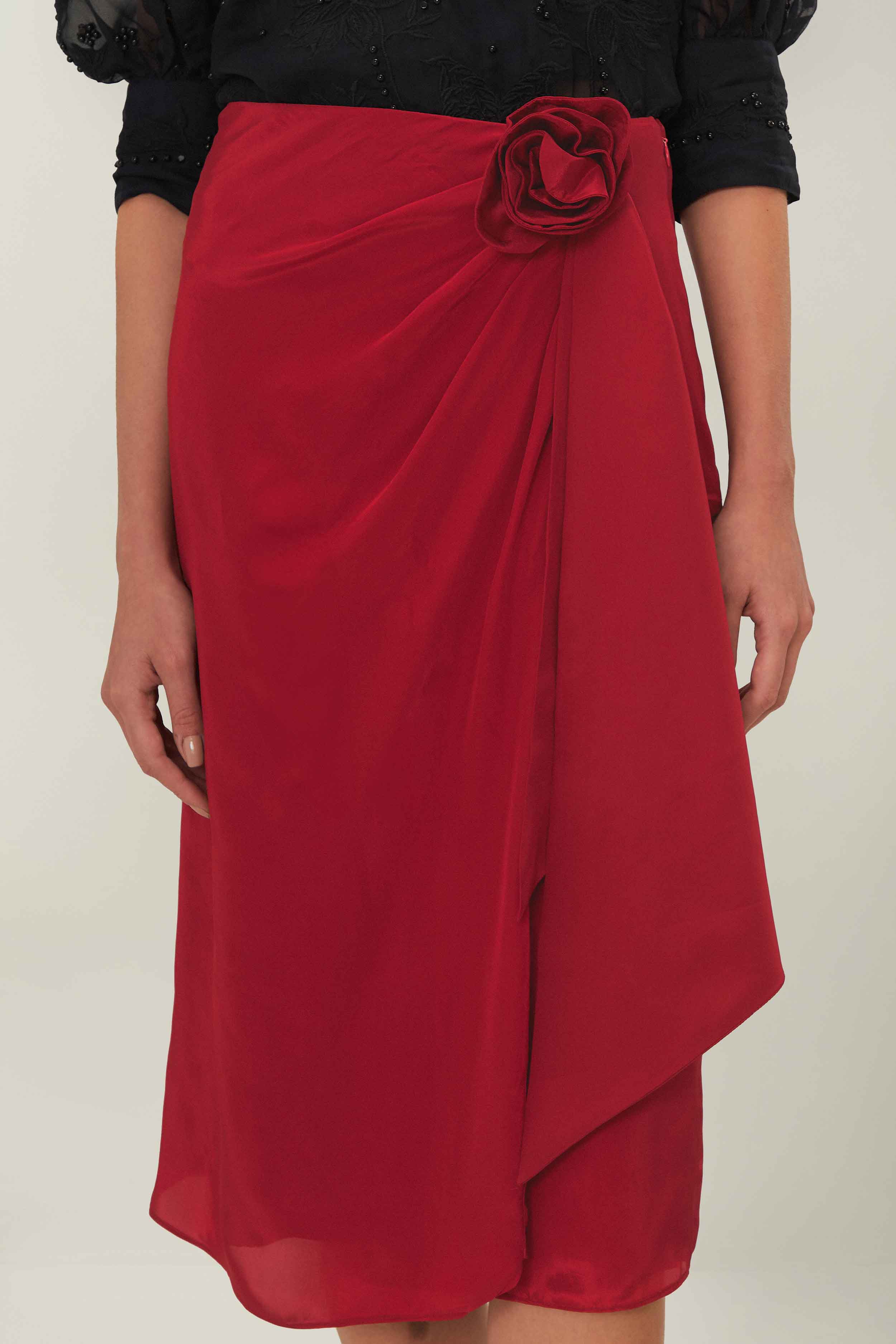 Red Midi Skirt - Image 3