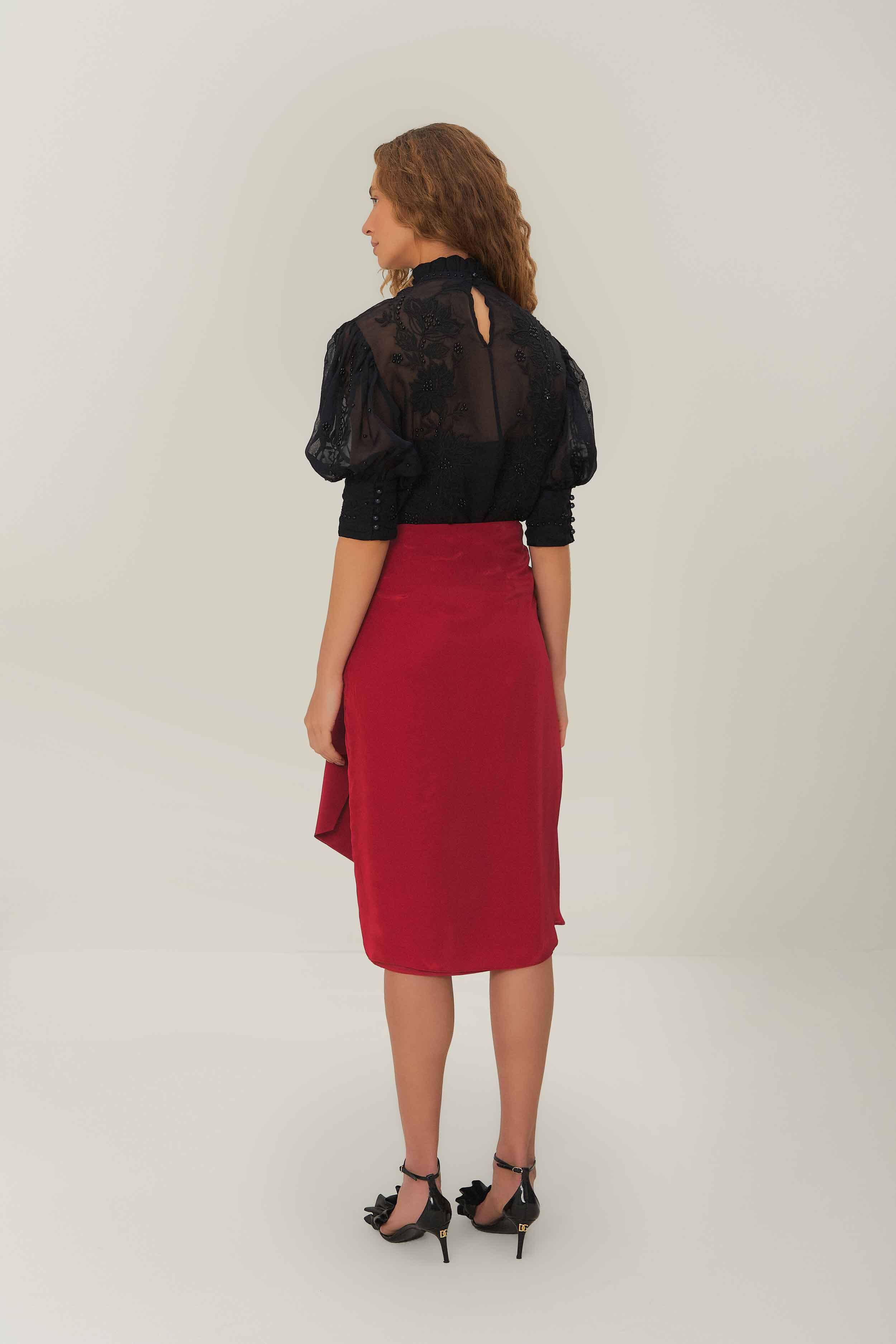 Red Midi Skirt - Image 4
