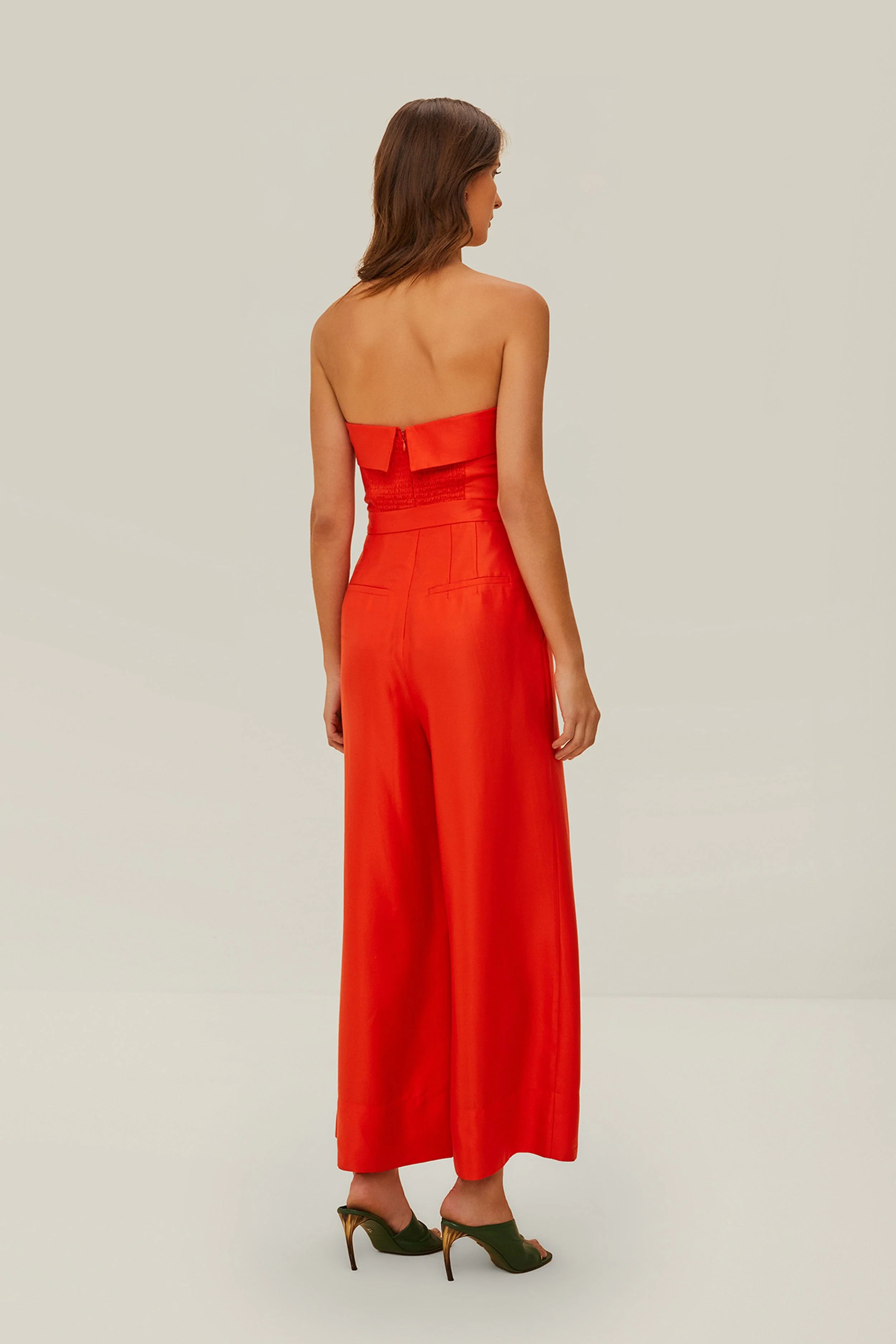 Red Strapless Jumpsuit - Image 4