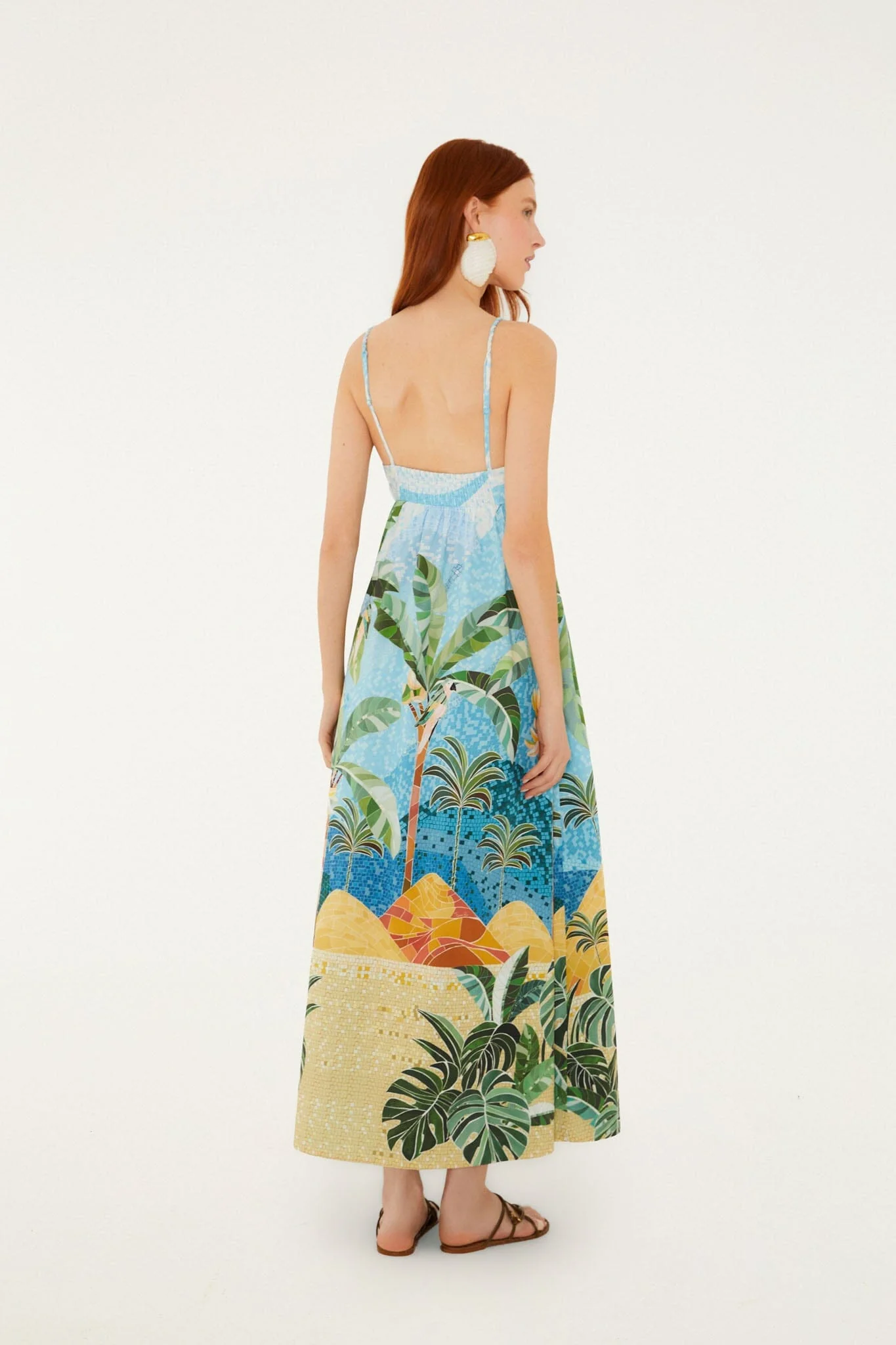 Multicolor Rio Mosaic Sweetheart Neck Maxi Dress - Image 3