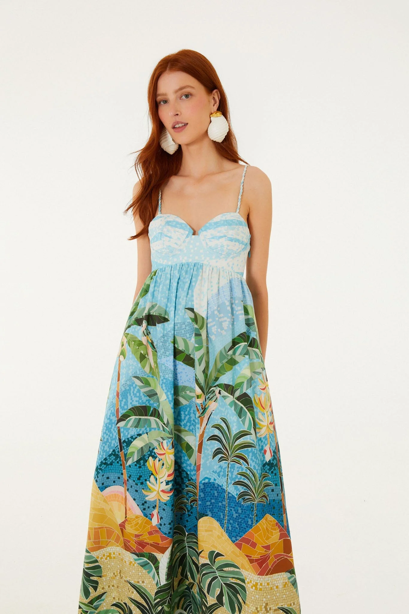 Multicolor Rio Mosaic Sweetheart Neck Maxi Dress - Image 4