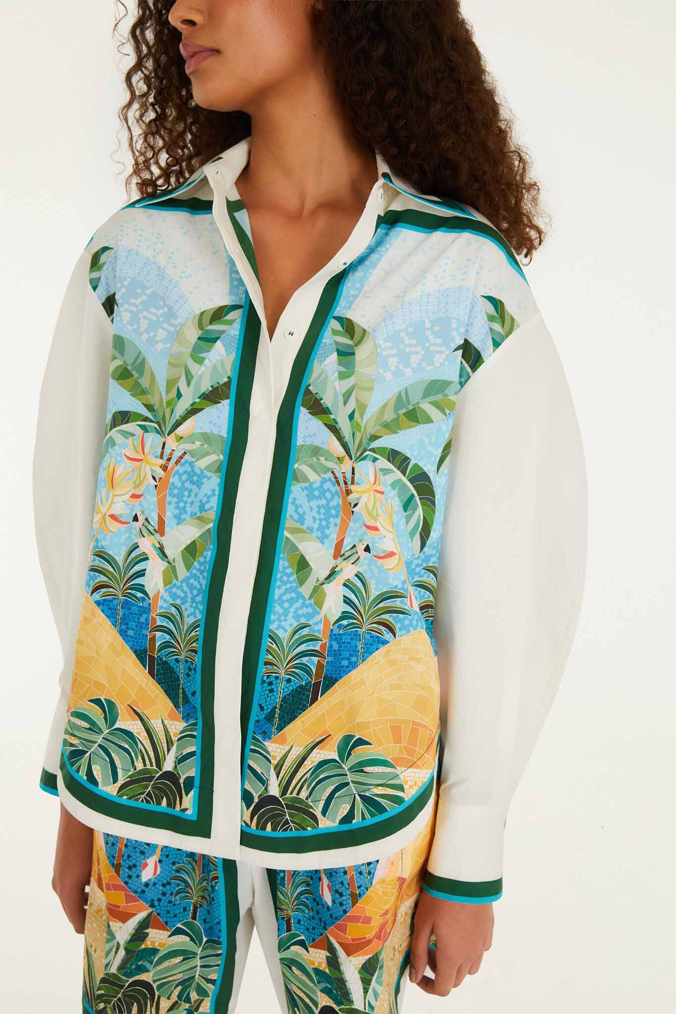 Multicolor Rio Mosaic Collared Buttoned Shirt - Image 4
