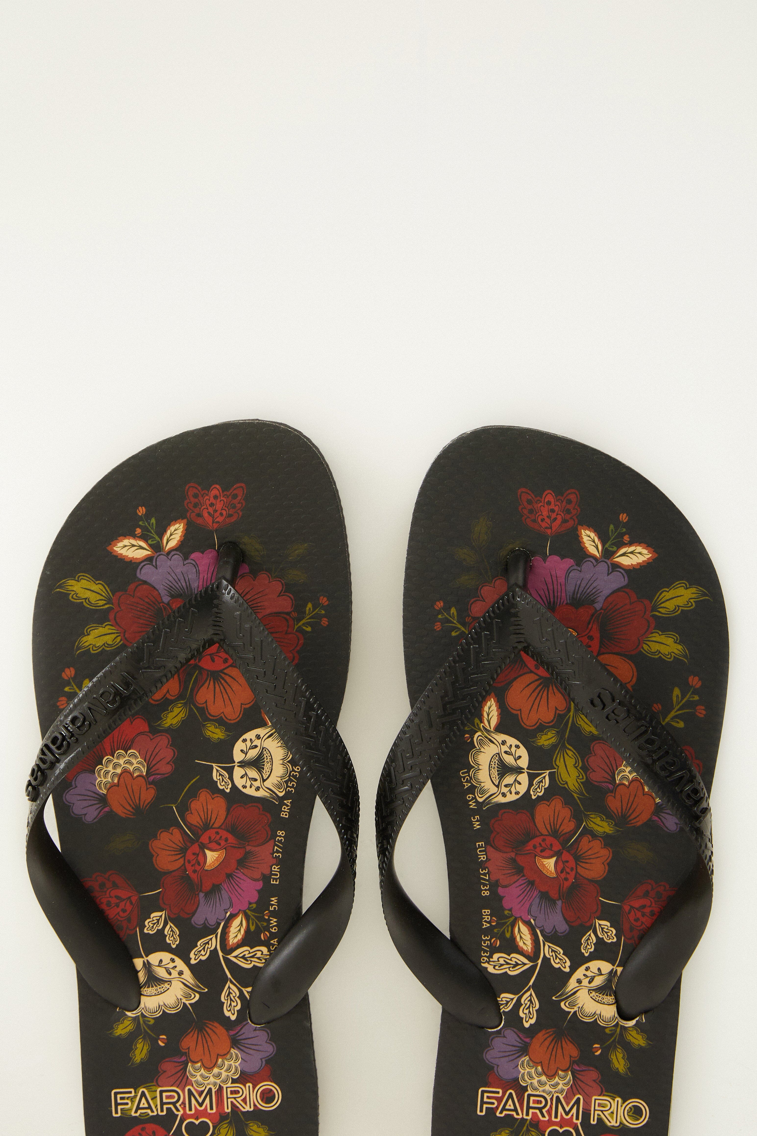 Black Rococo Flowers Havaianas - Image 3
