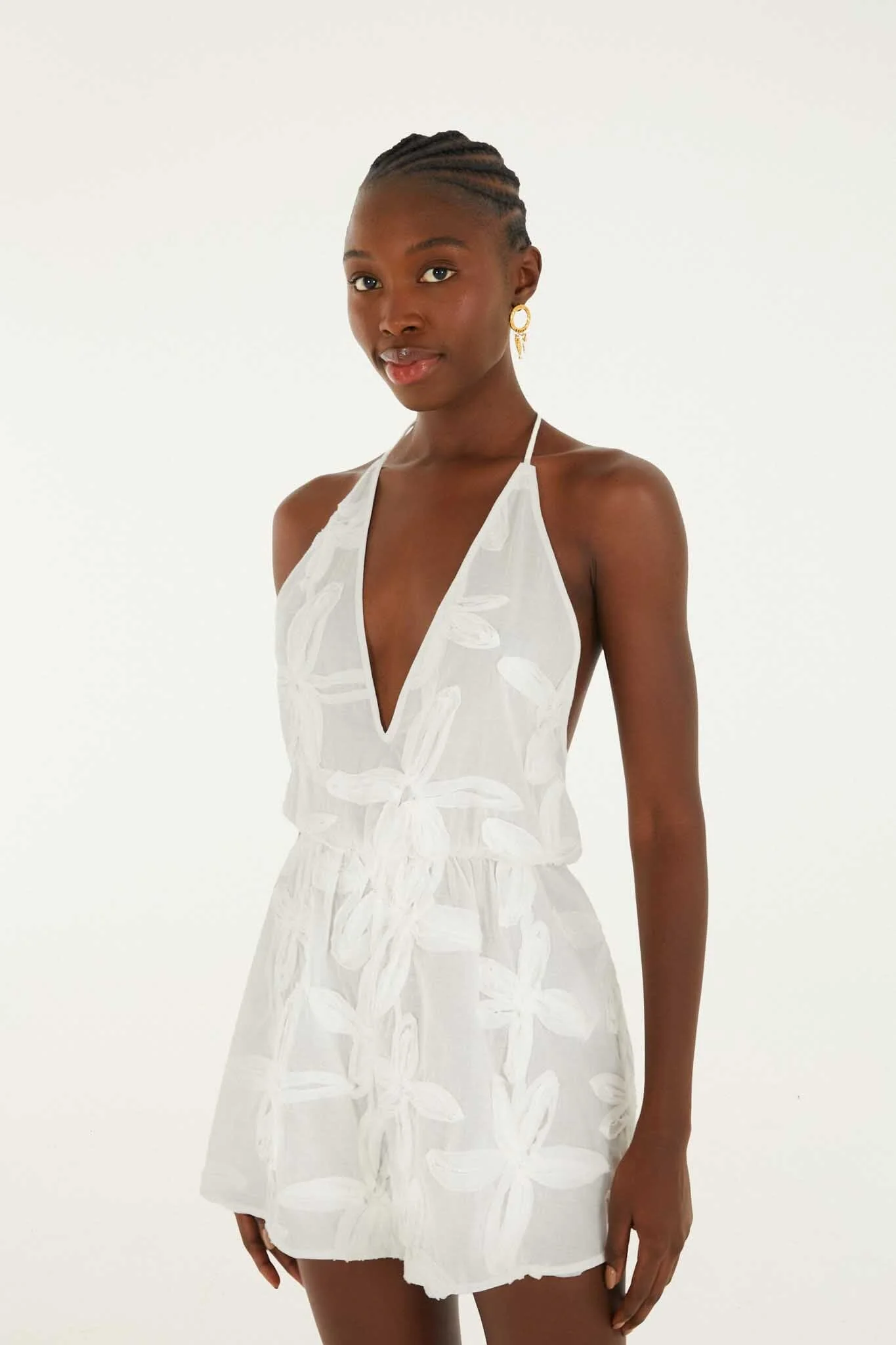 Romper With Neck Tie - Image 2