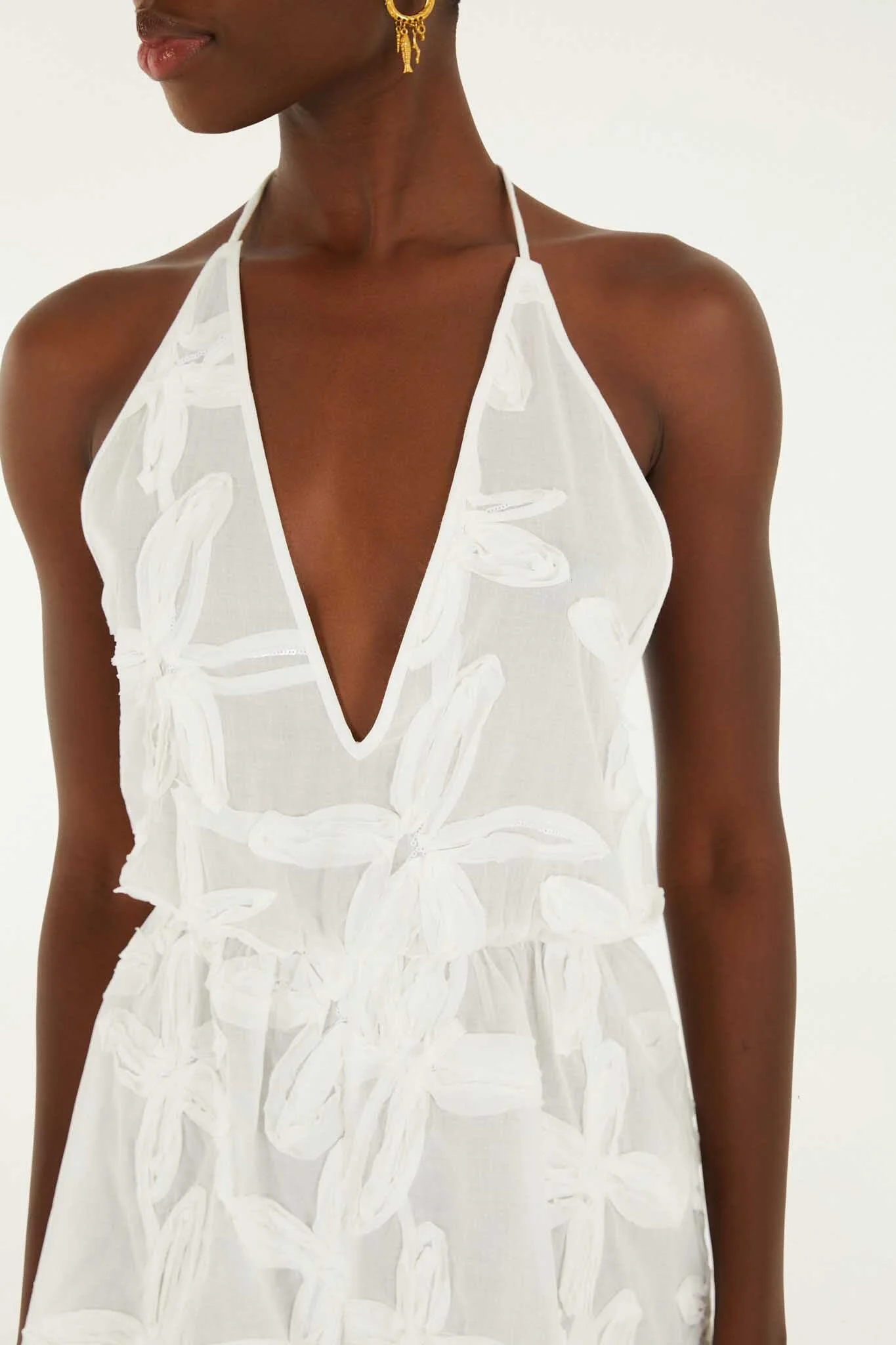 Romper With Neck Tie - Image 3