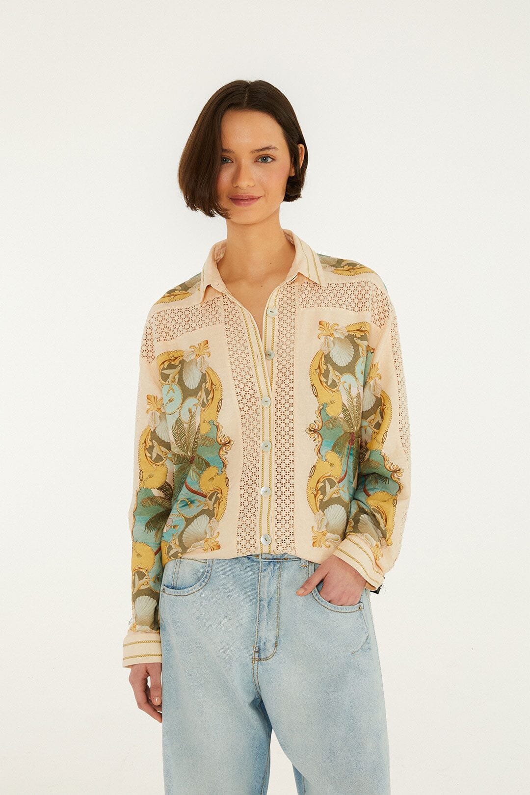 Sand Royal Sea Crochet Lenzing™ Ecovero™ Euroflax™ Shirt