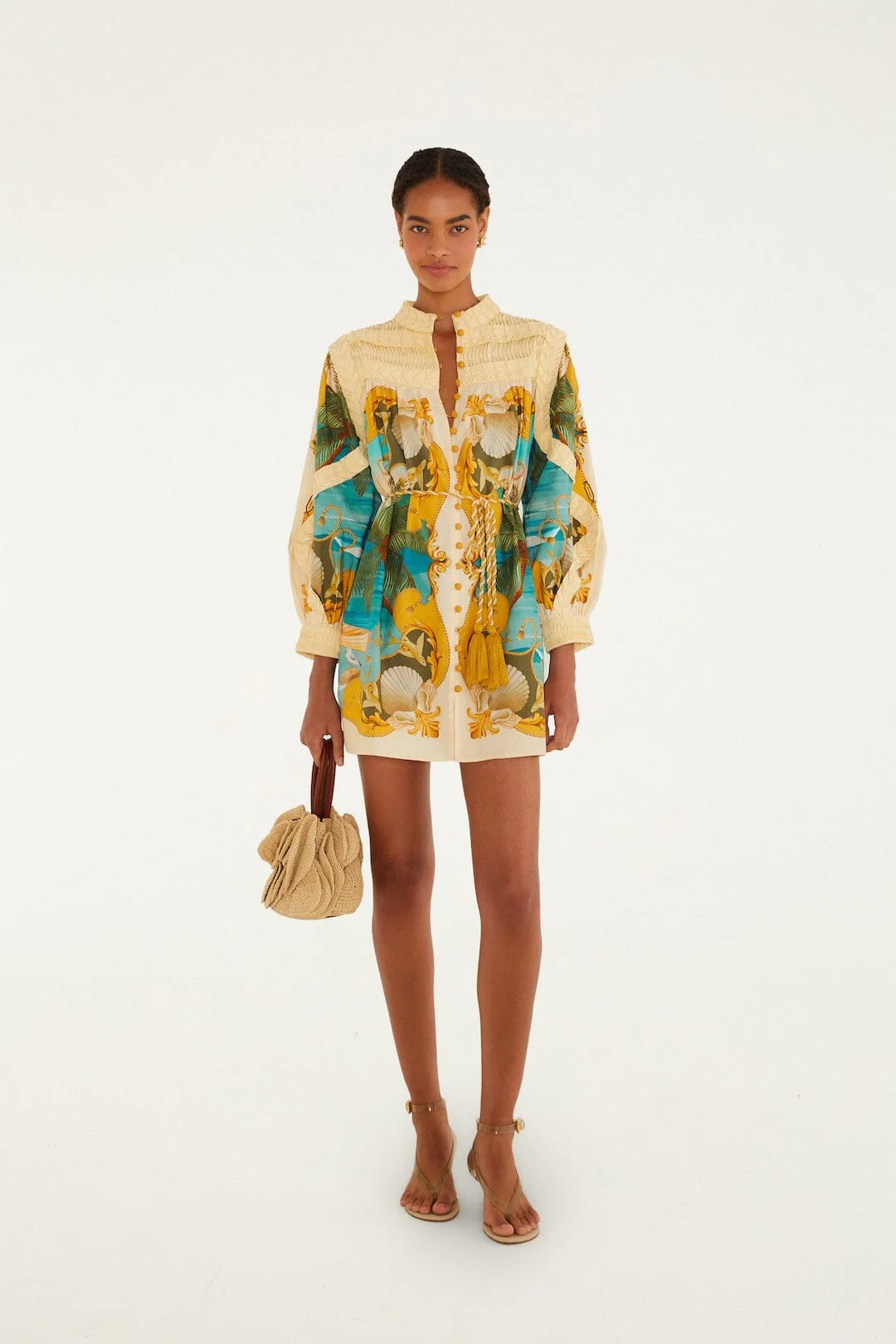 Sand Royal Sea Smocked Organic Cotton Mini Dress - Image 3