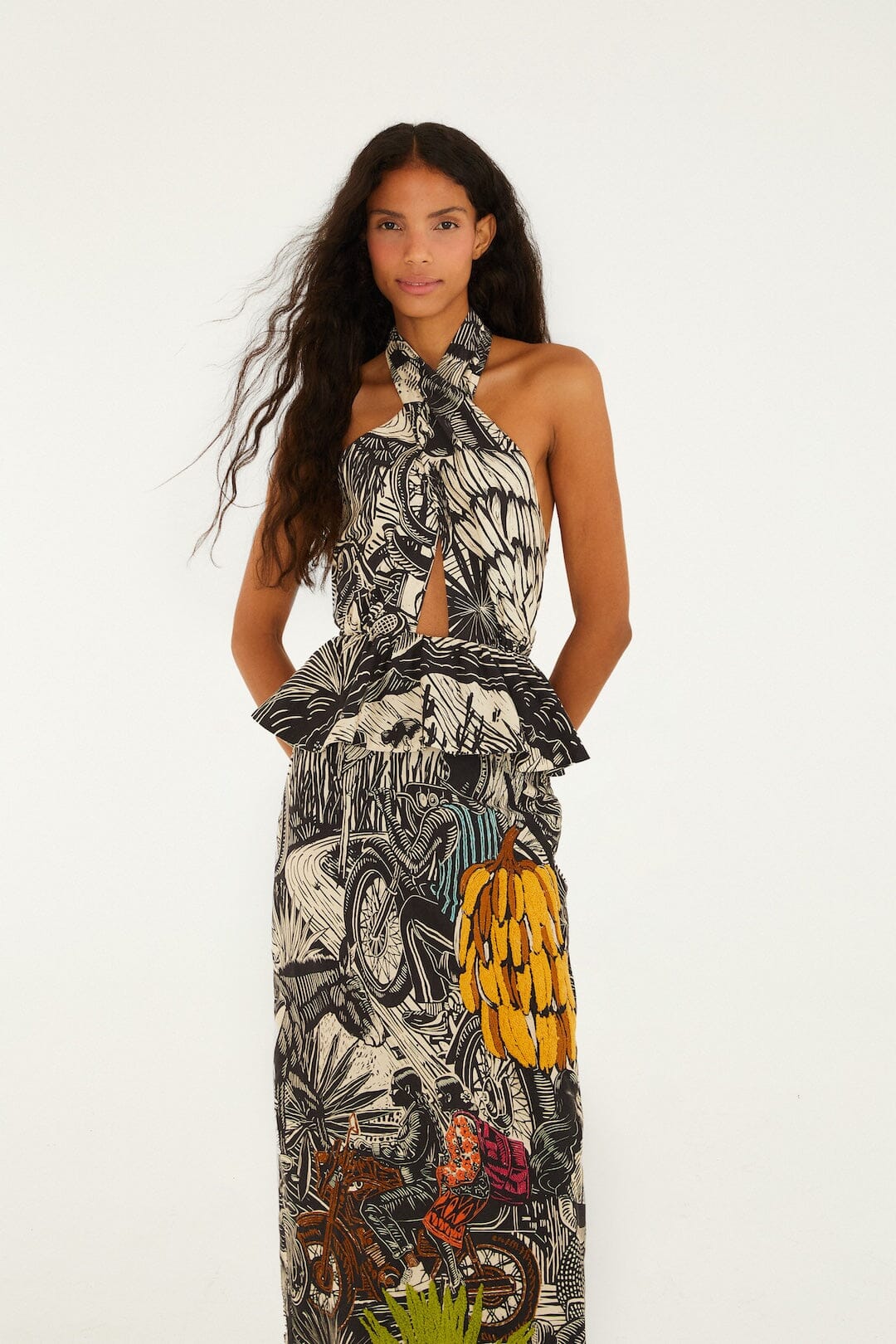 Ruta Beige Embroidered Lenzing™ Ecovero™ Euroflax™ Maxi Dress - Image 6