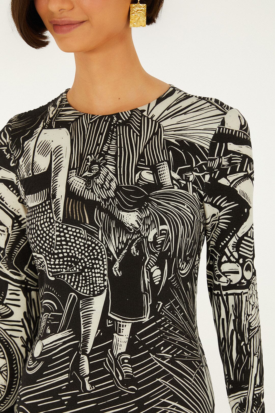 Black Ruta Ruffled Hem Mini Dress - Image 3