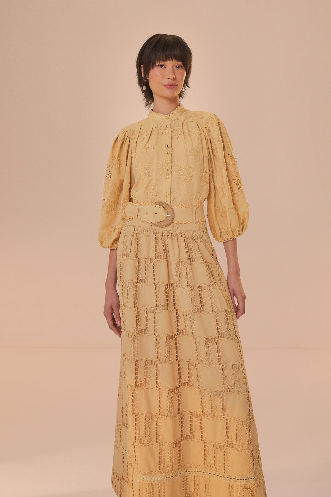 Sand Crochet Midi Skirt - Image 2