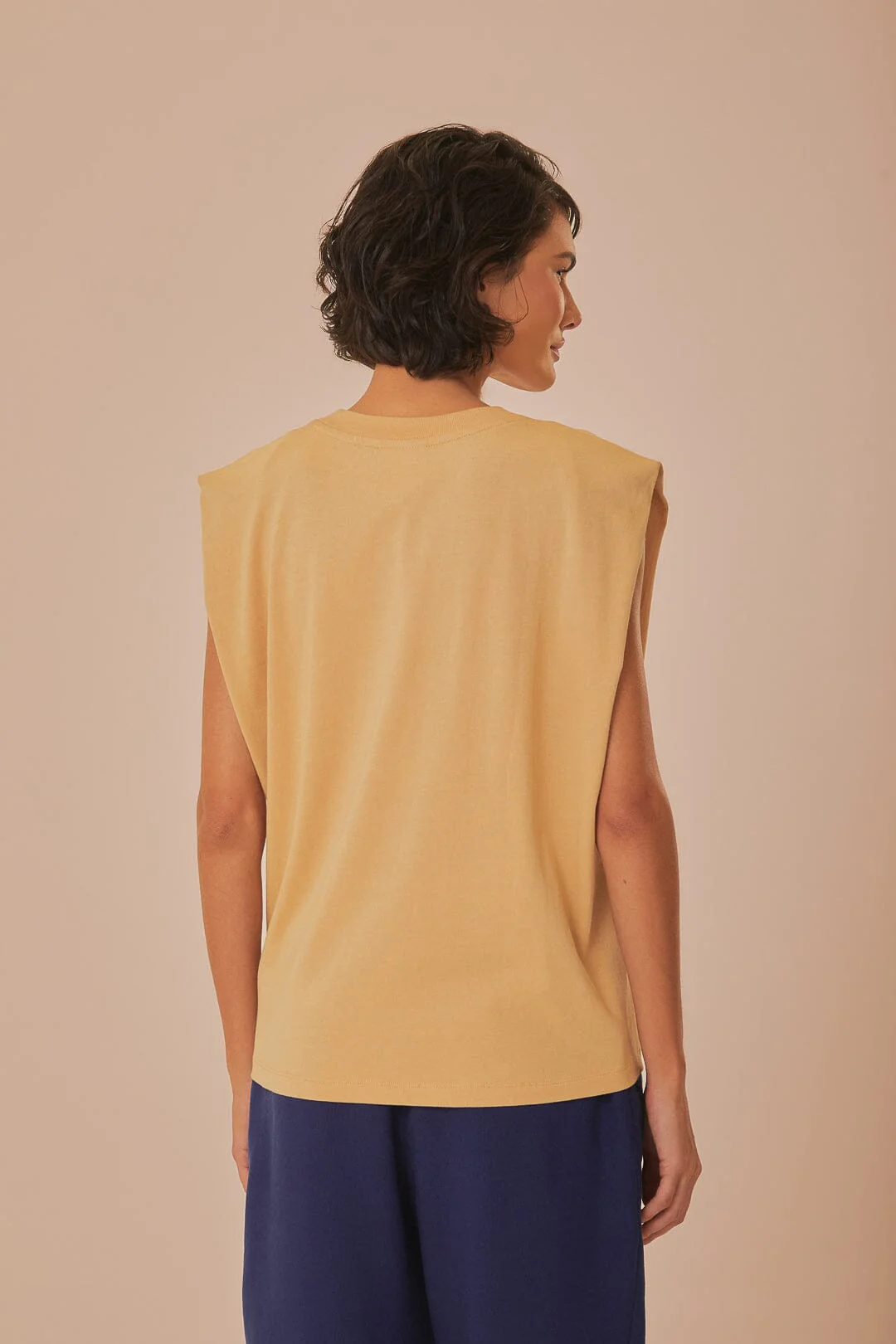 Sand Rio Shoulder Pad Organic Cotton T-Shirt - Image 3
