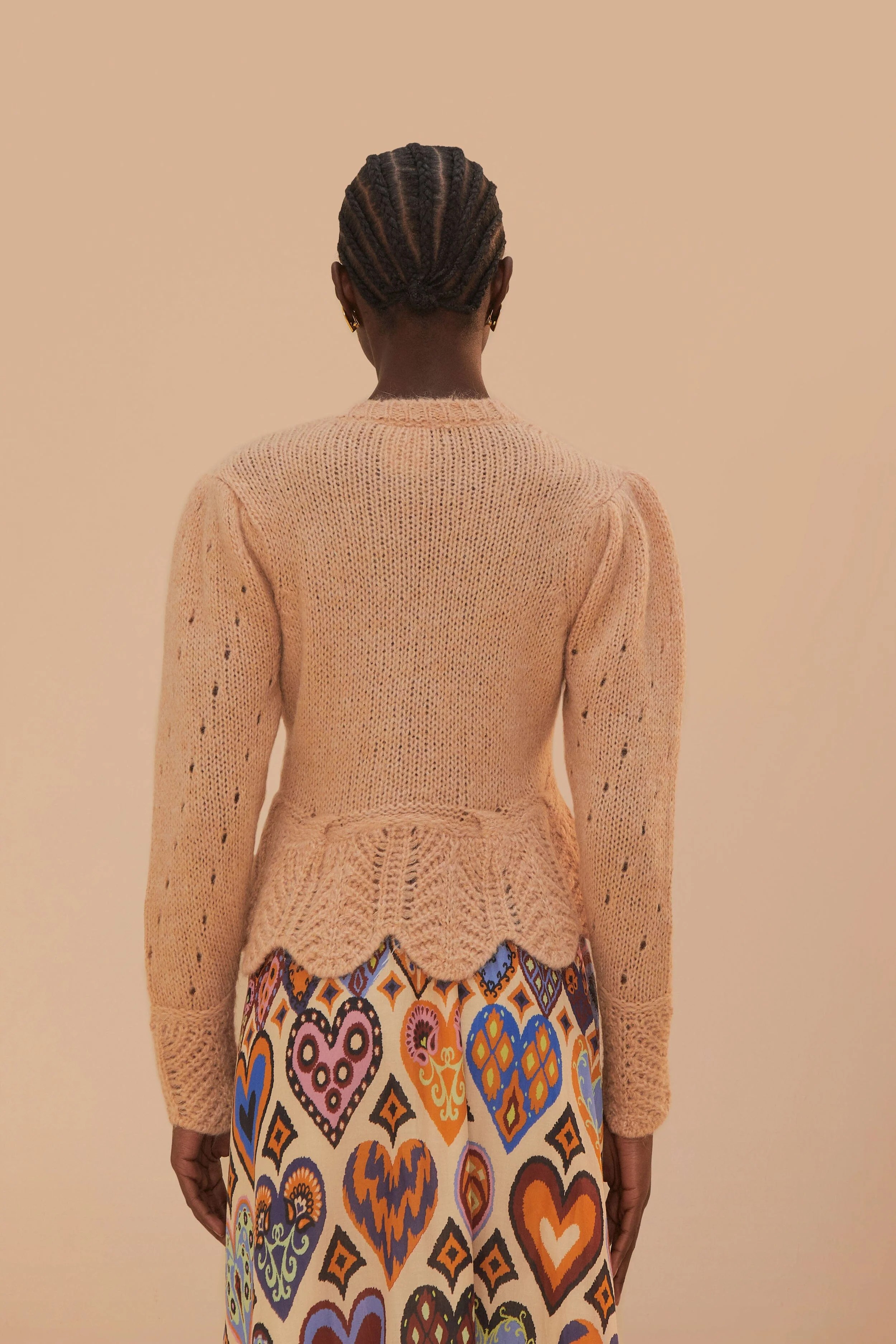 Sand Ruffle Knit Cardigan - Image 3