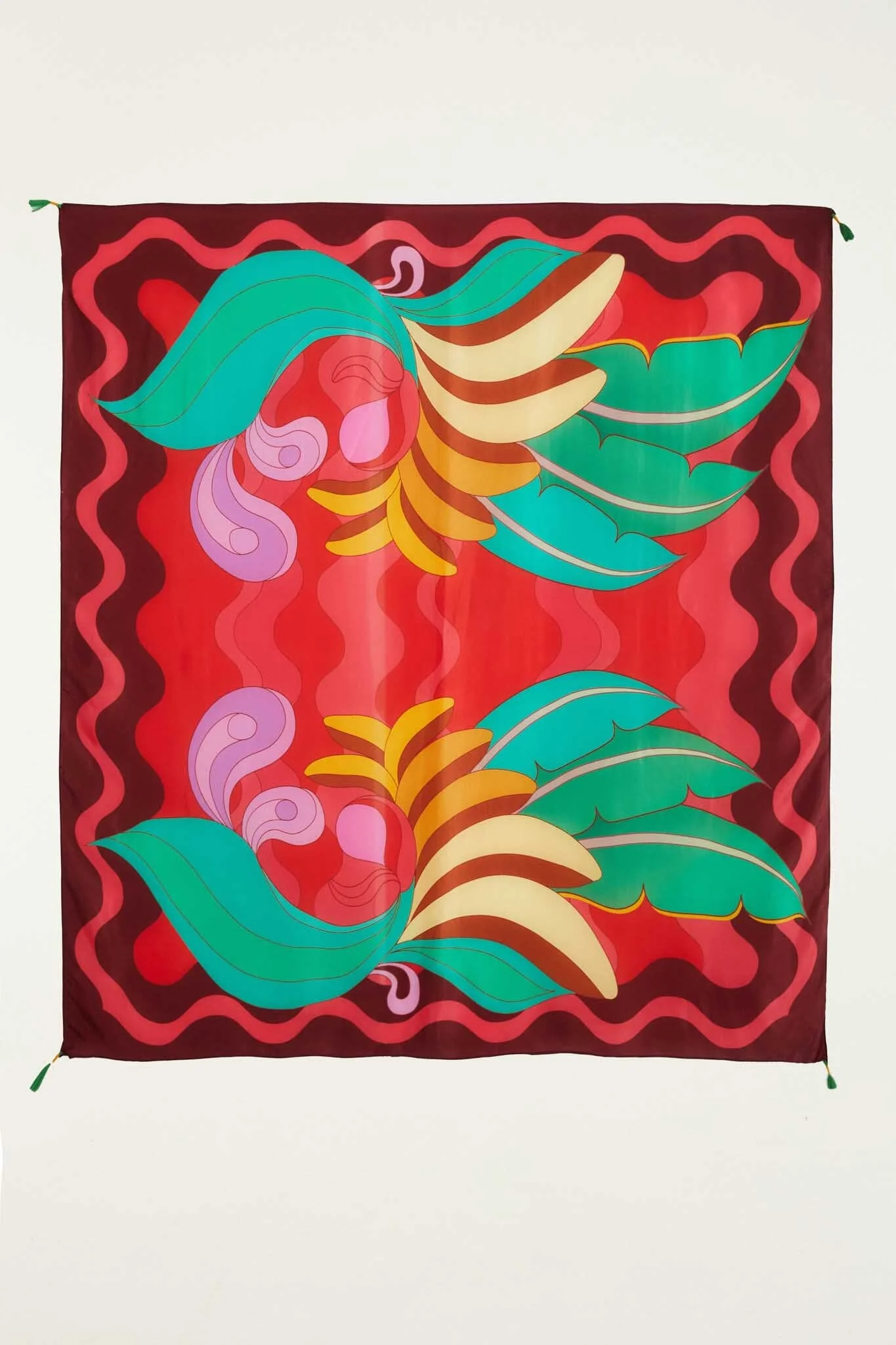 Sarong With Tassel Trim In The Four Corners - Image 3