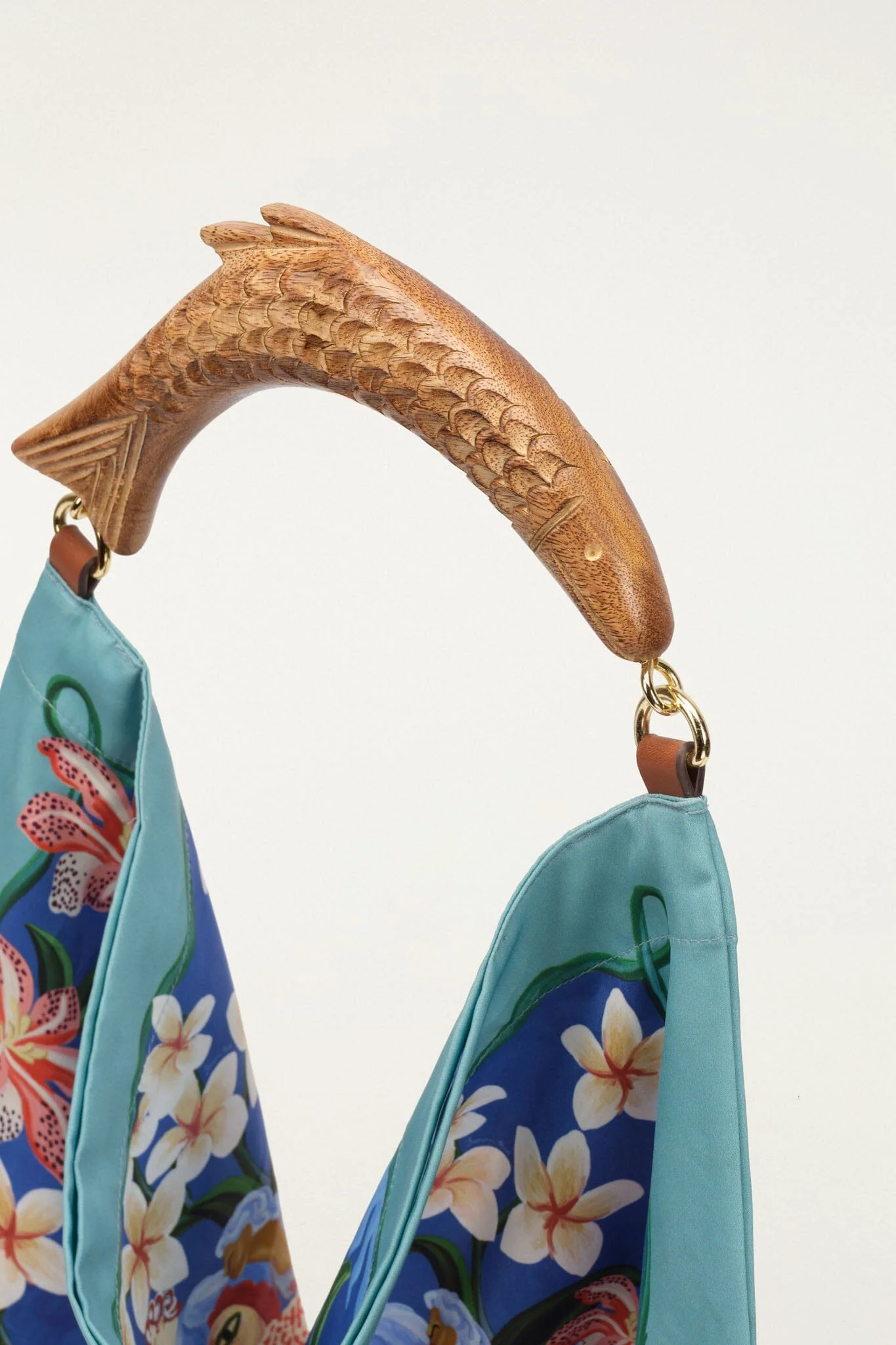 Light Blue Satin Small Scarf Bag - Image 3