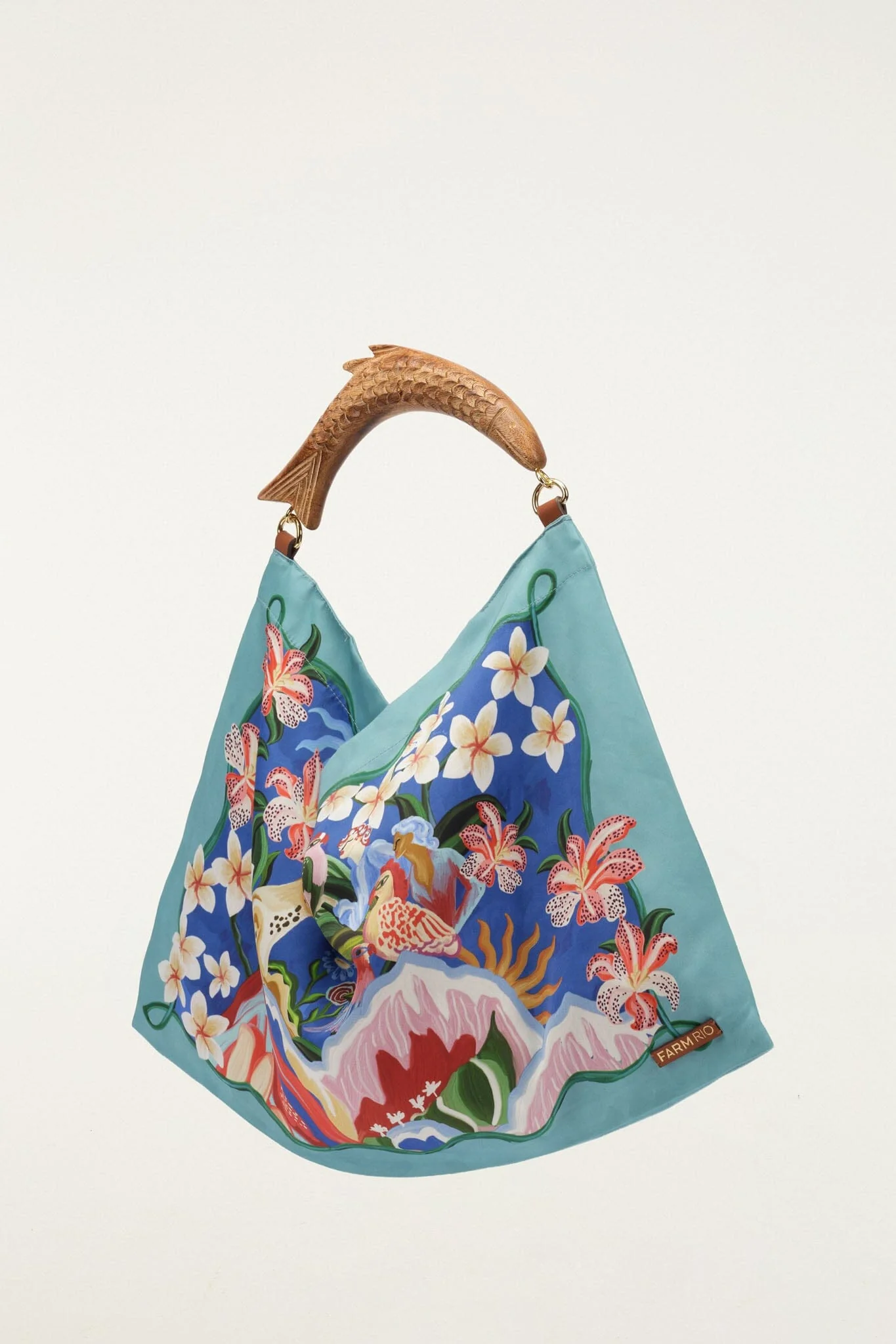 Light Blue Satin Small Scarf Bag - Image 4