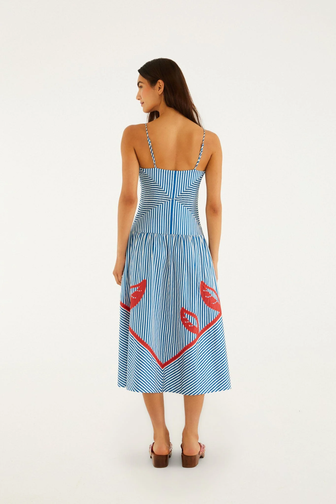 Blue Sky Stripes Sleeveless Midi Dress - Image 3