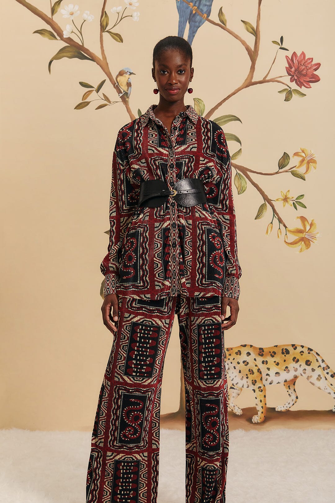 Black Snake Scarves Pleated Pants - Image 3