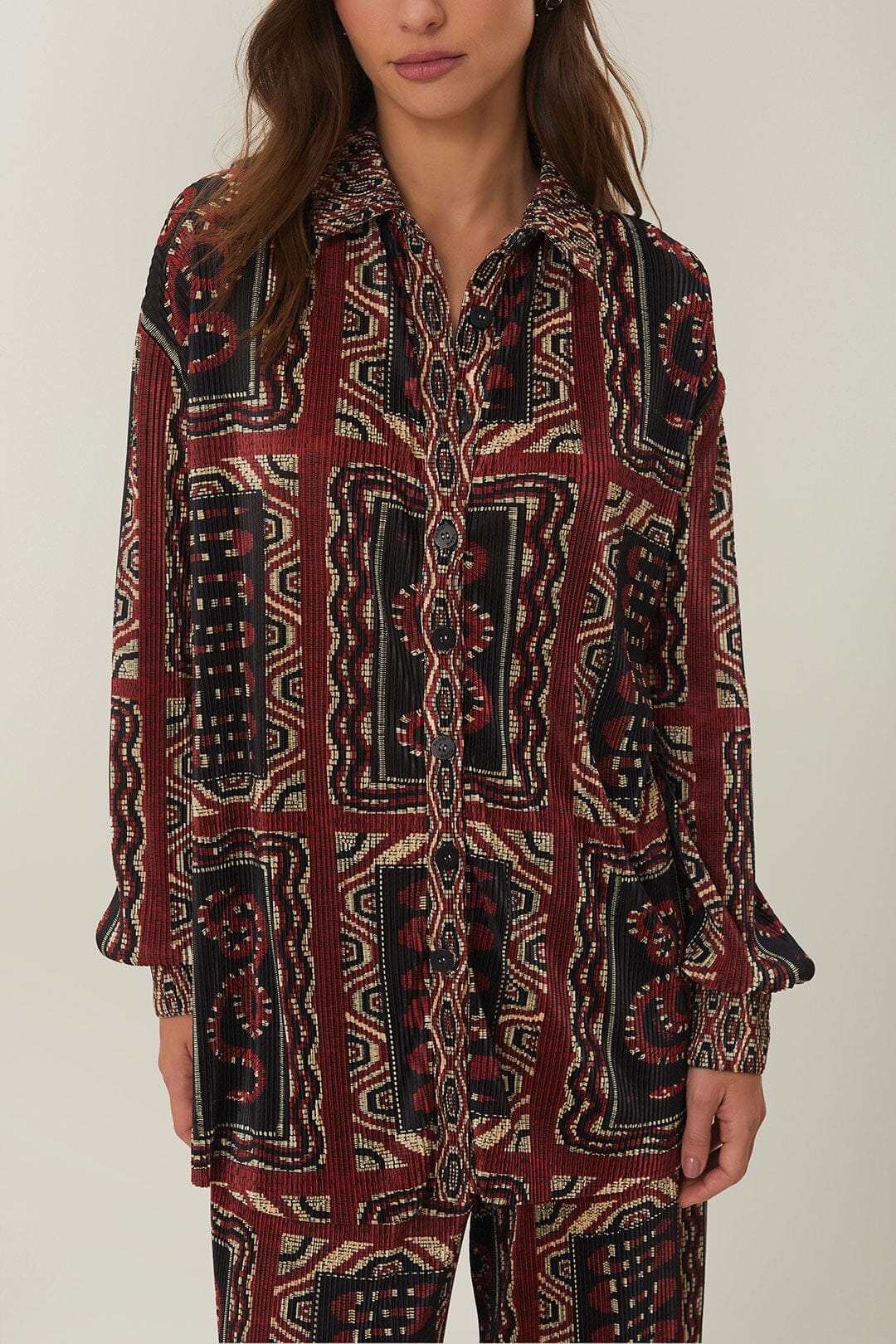Black Snake Scarves Pleated Shirt - Image 2