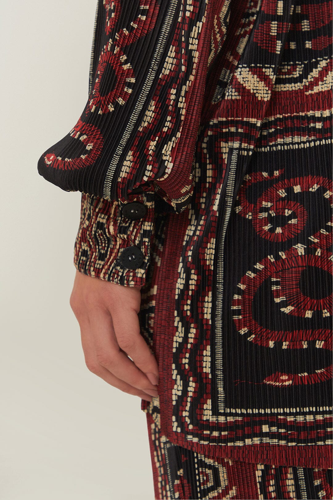 Black Snake Scarves Pleated Shirt - Image 5