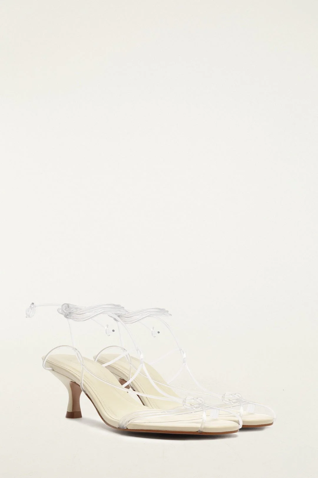 White Spaghetti Jelly Kitten Heeled Sandal - Image 2