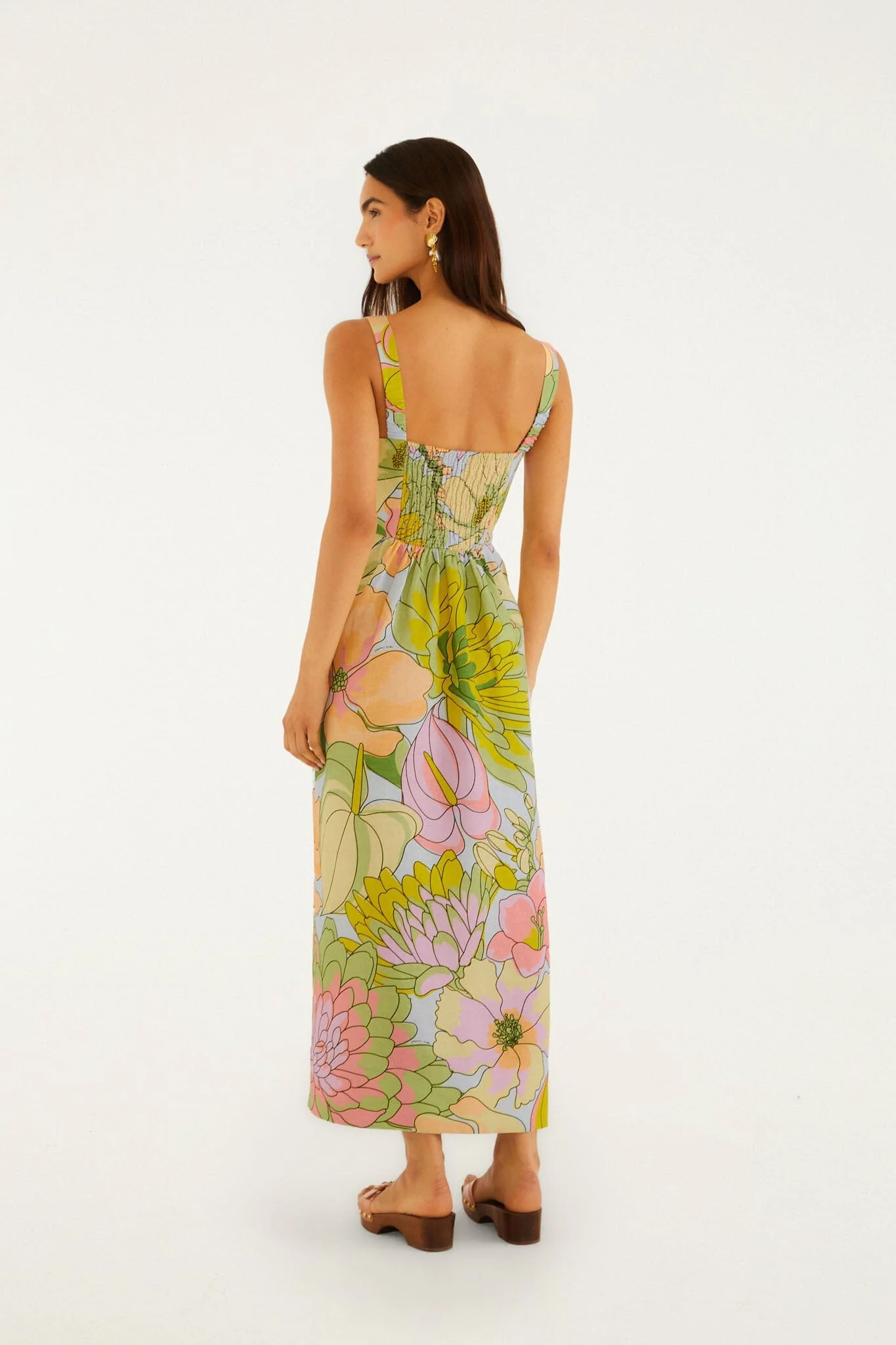 Light Blue Spring Affair Euroflax Premium Linen Maxi Dress - Image 3