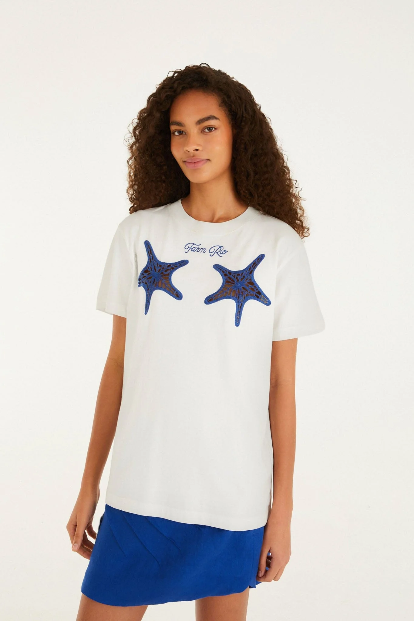 White Farm Rio Starfish Cut-Out Organic Cotton T-Shirt - Image 4
