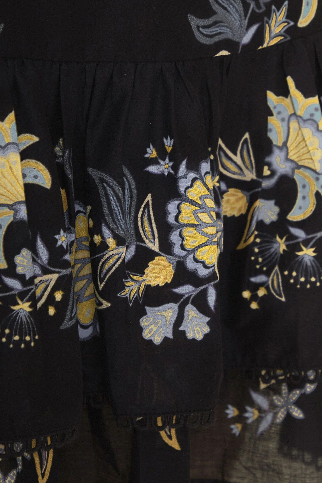 Black Stitched Garden Mini Skirt - Image 5