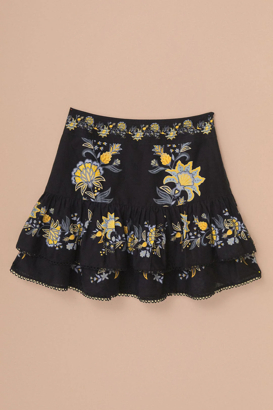 Black Stitched Garden Mini Skirt - Image 6