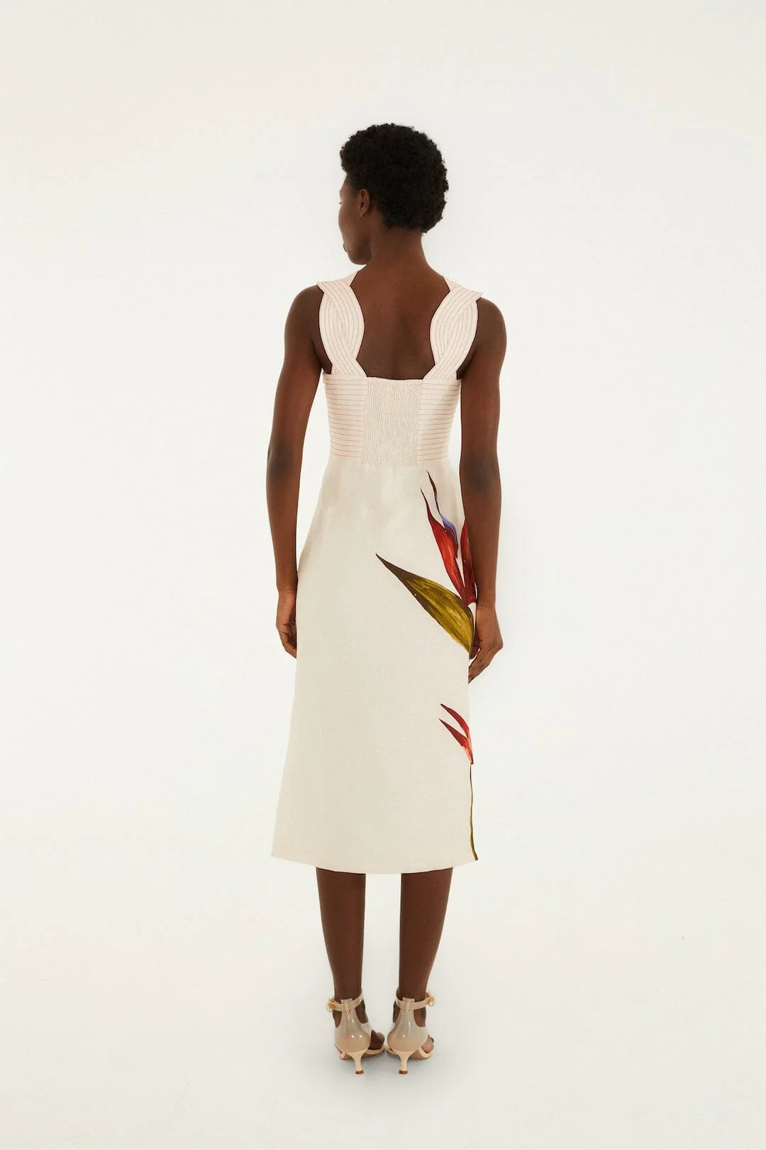 Sand Strelitzia Euroflax™ Premium Linen Midi Dress - Image 3
