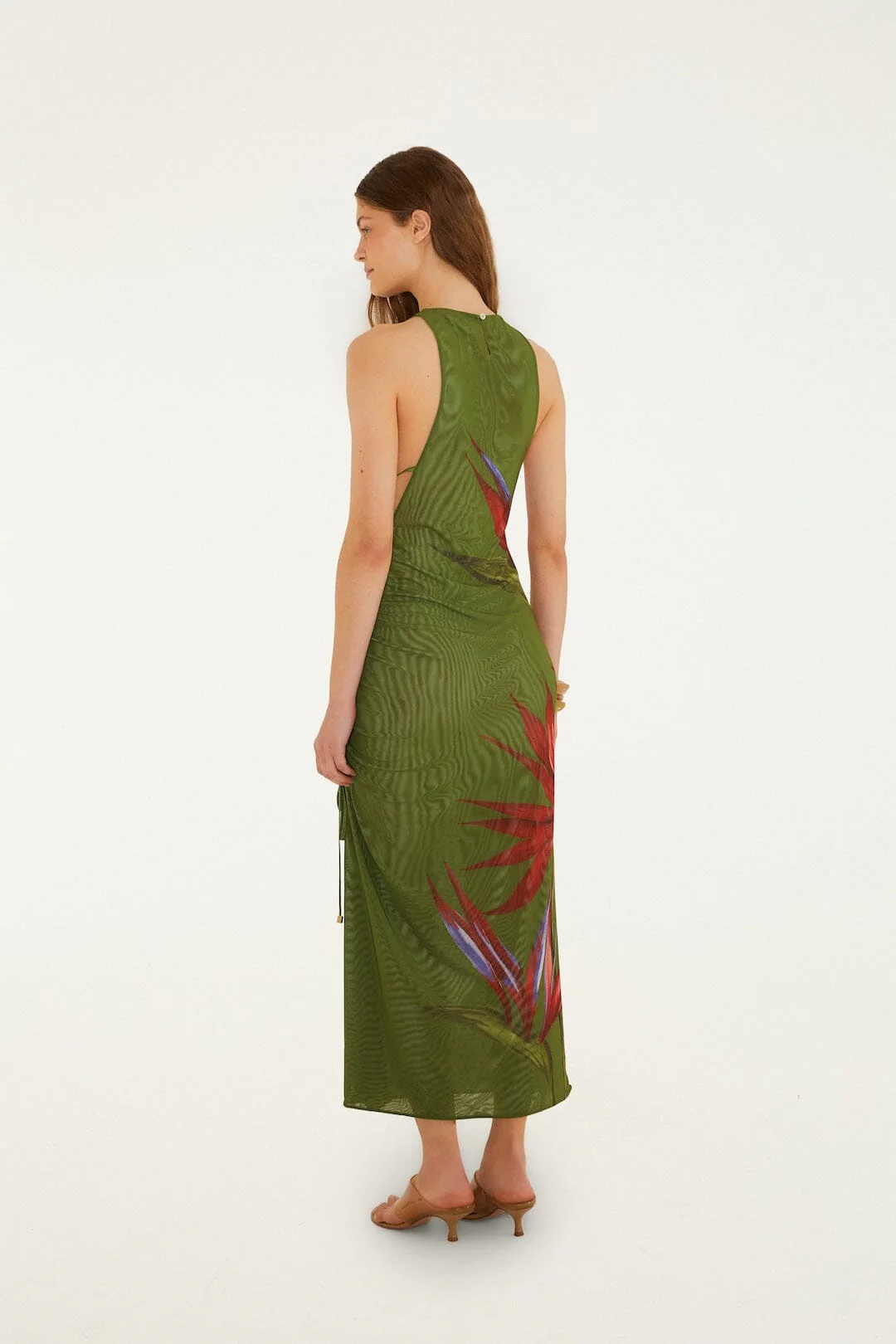 Dark Green Strelitzia Maxi Dress - Image 3