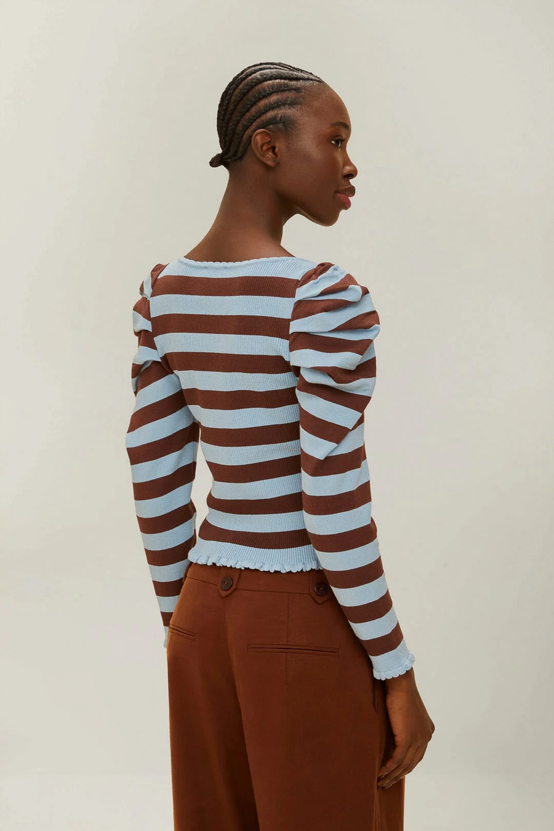 Striped Knit Blouse - Image 3