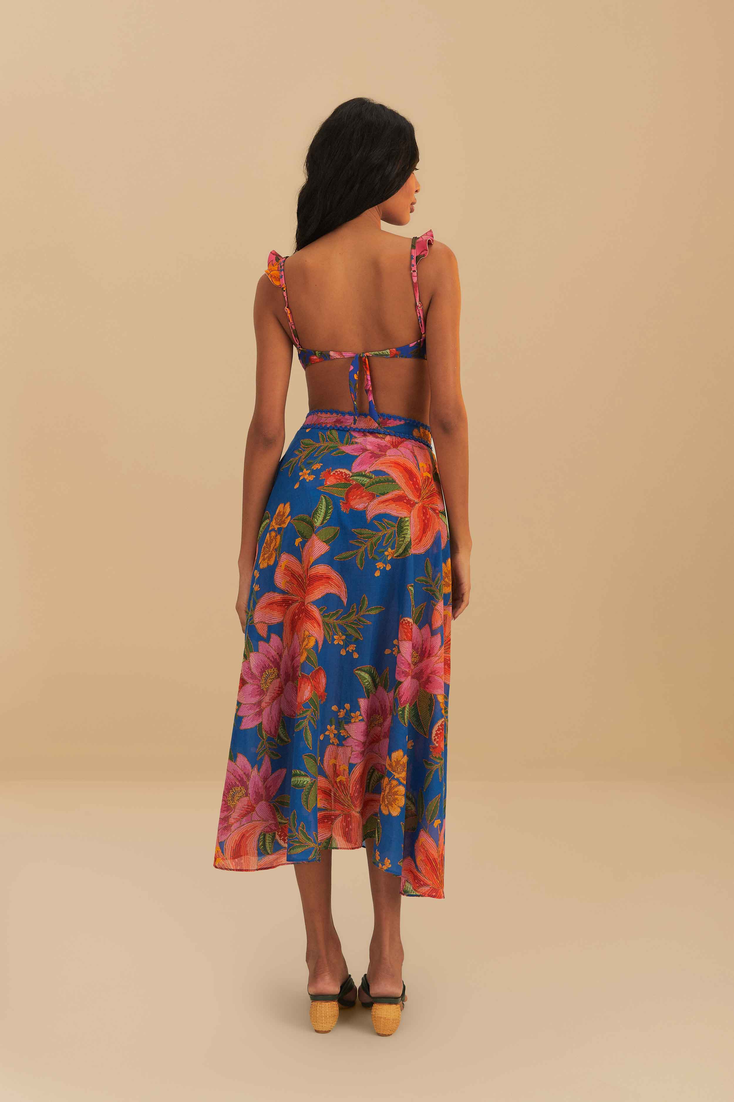 Blue Summer Fruit Midi Skirt - Image 4