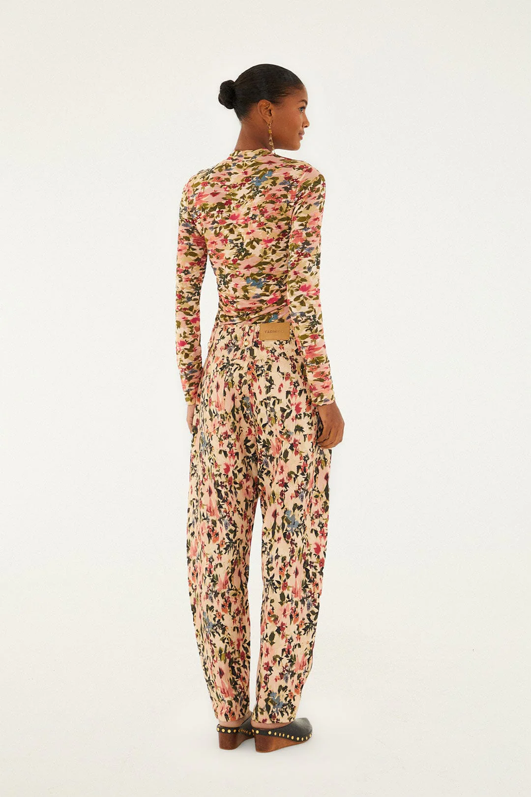 Pink Tiny Flowers Canvas Ballon Pants - Image 4