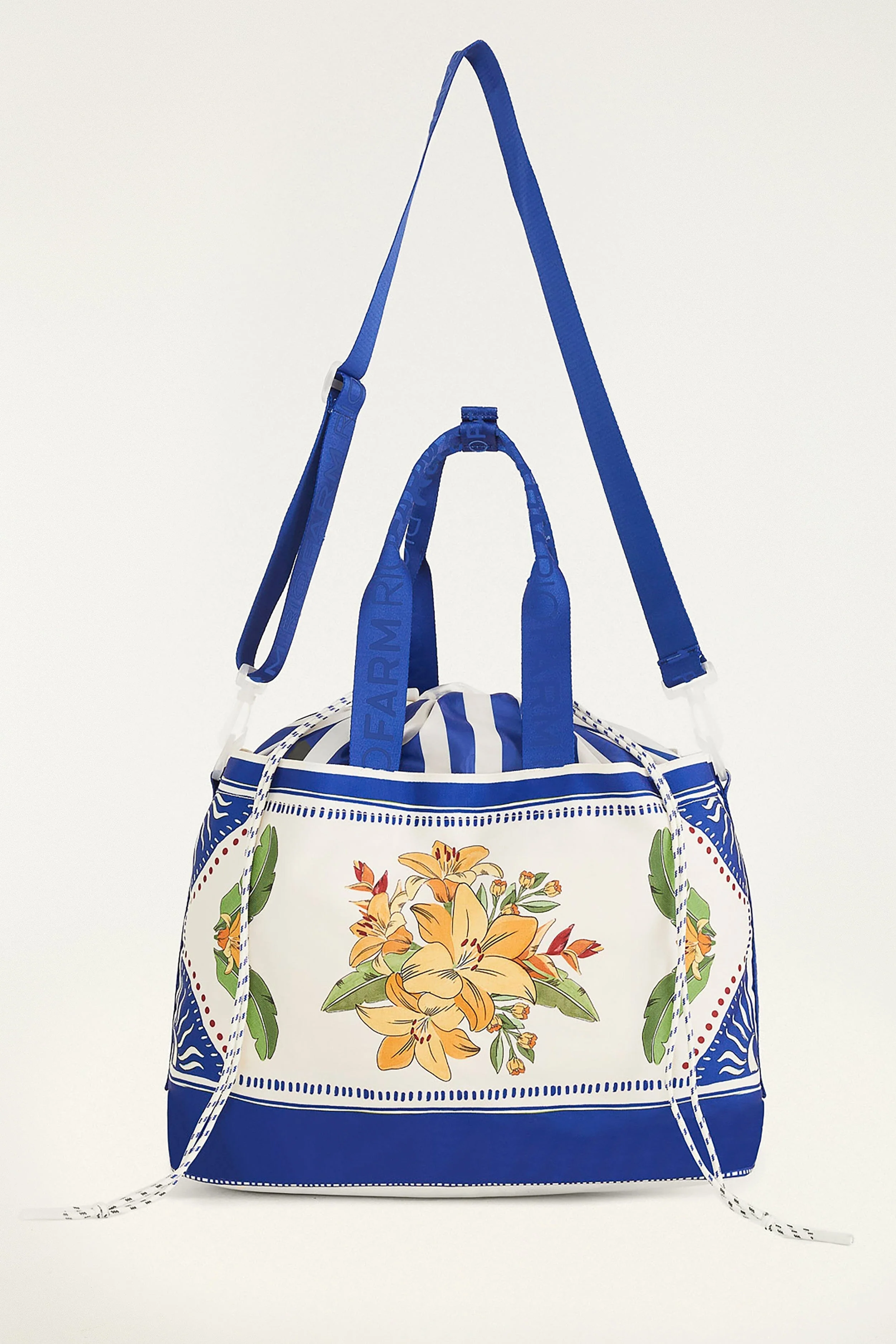 Blue Carioca Tropical Destiny Drawstring Tote Bag - Image 2